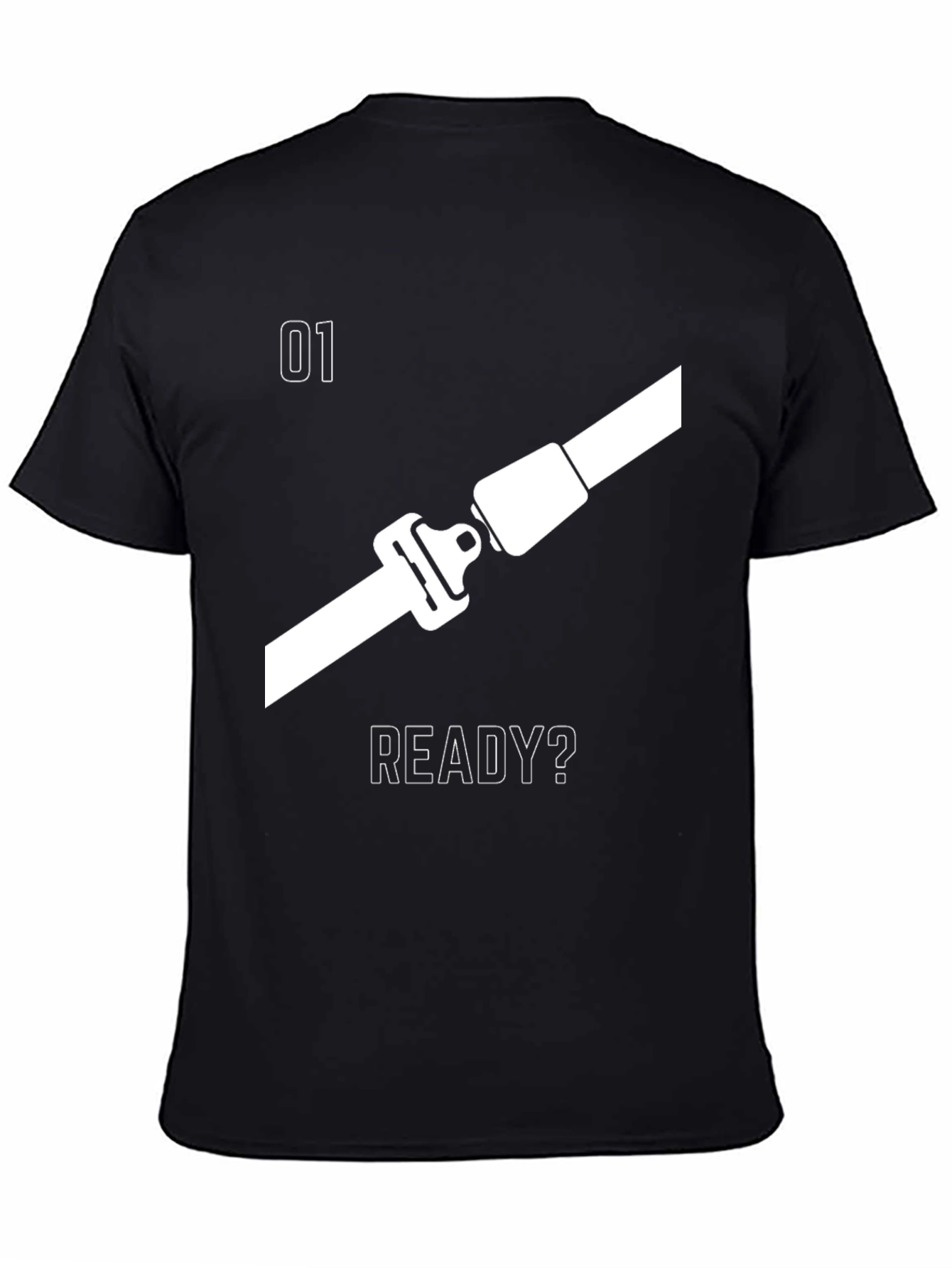 Black Seatbelt Ready T-Shirt - Black Graphic Tee view 4