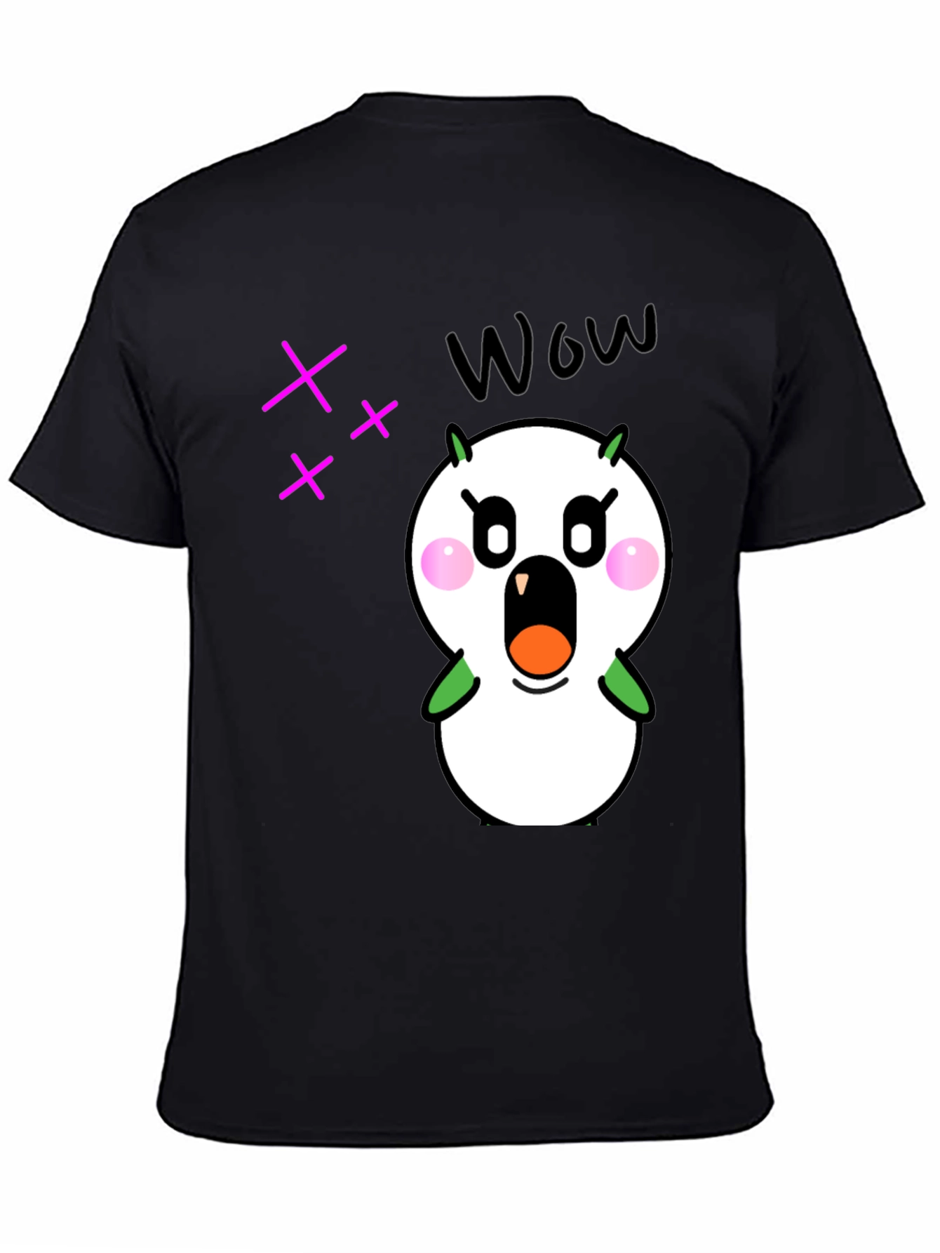 Black Funny Cartoon Character Graphic Black T-Shirt view 4