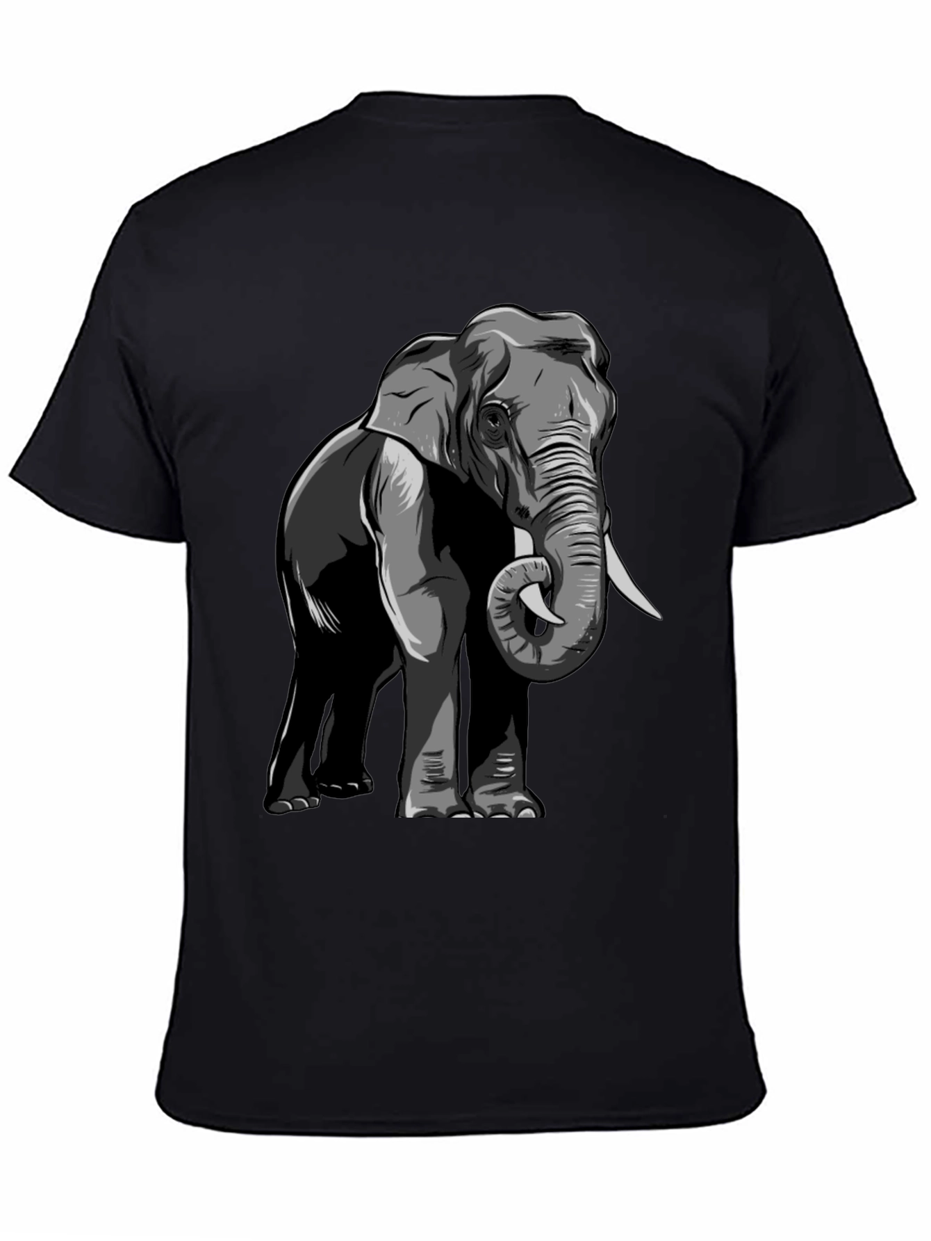 Black Elephant Graphic T-Shirt - Classic Black Tee view 4