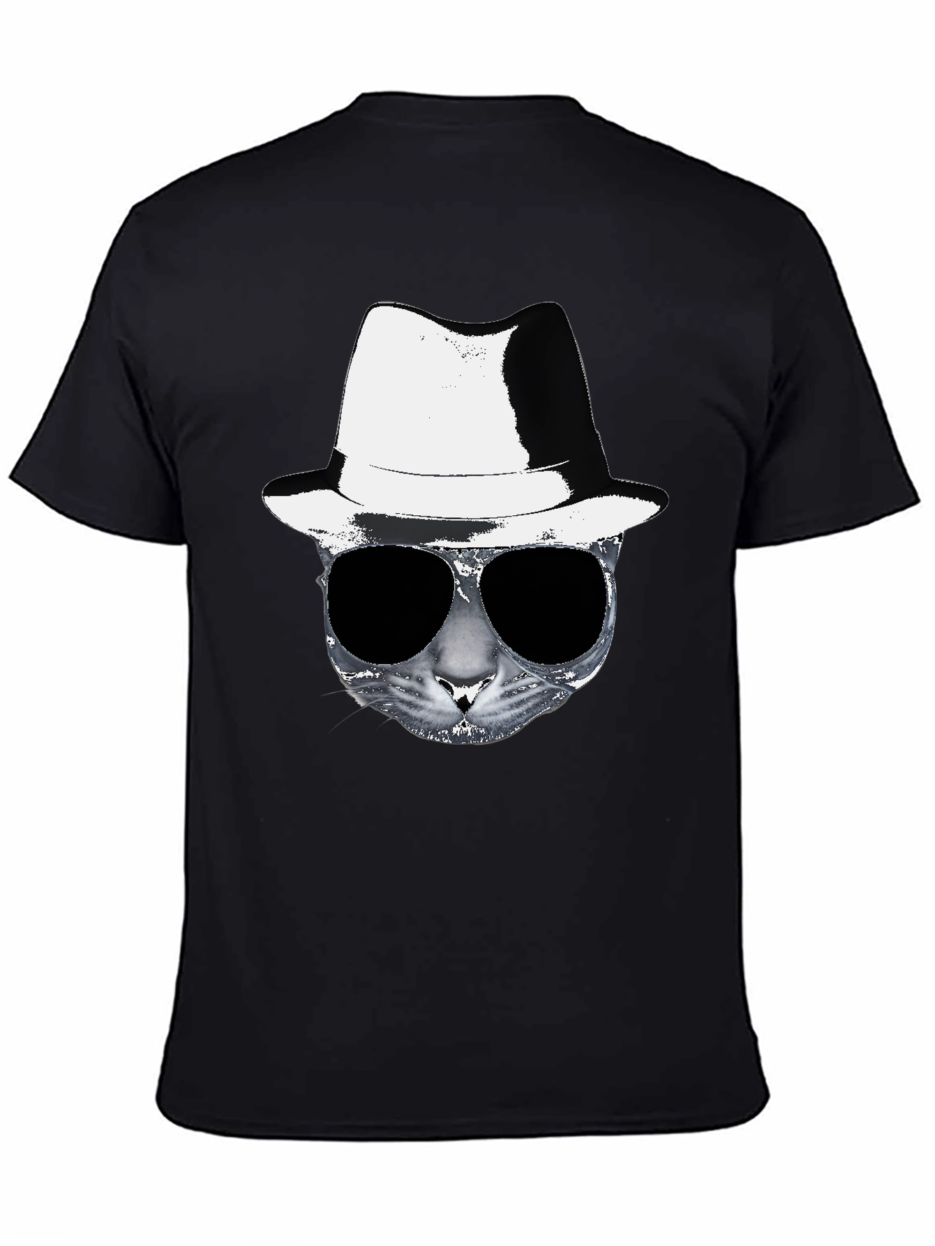 Black Cool Cat Tee - Black Graphic T-Shirt view 4