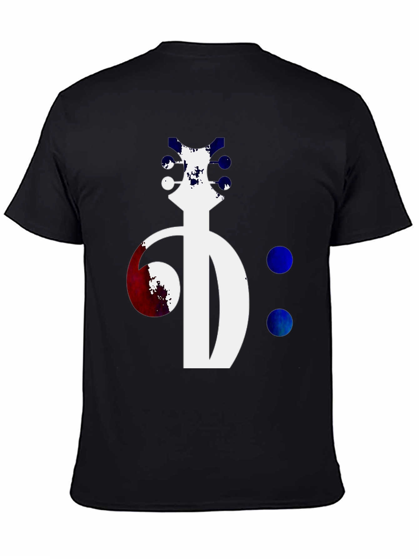 Abstract Guitar Bass Clef Graphic Tee - Unique Music Shirt - 4