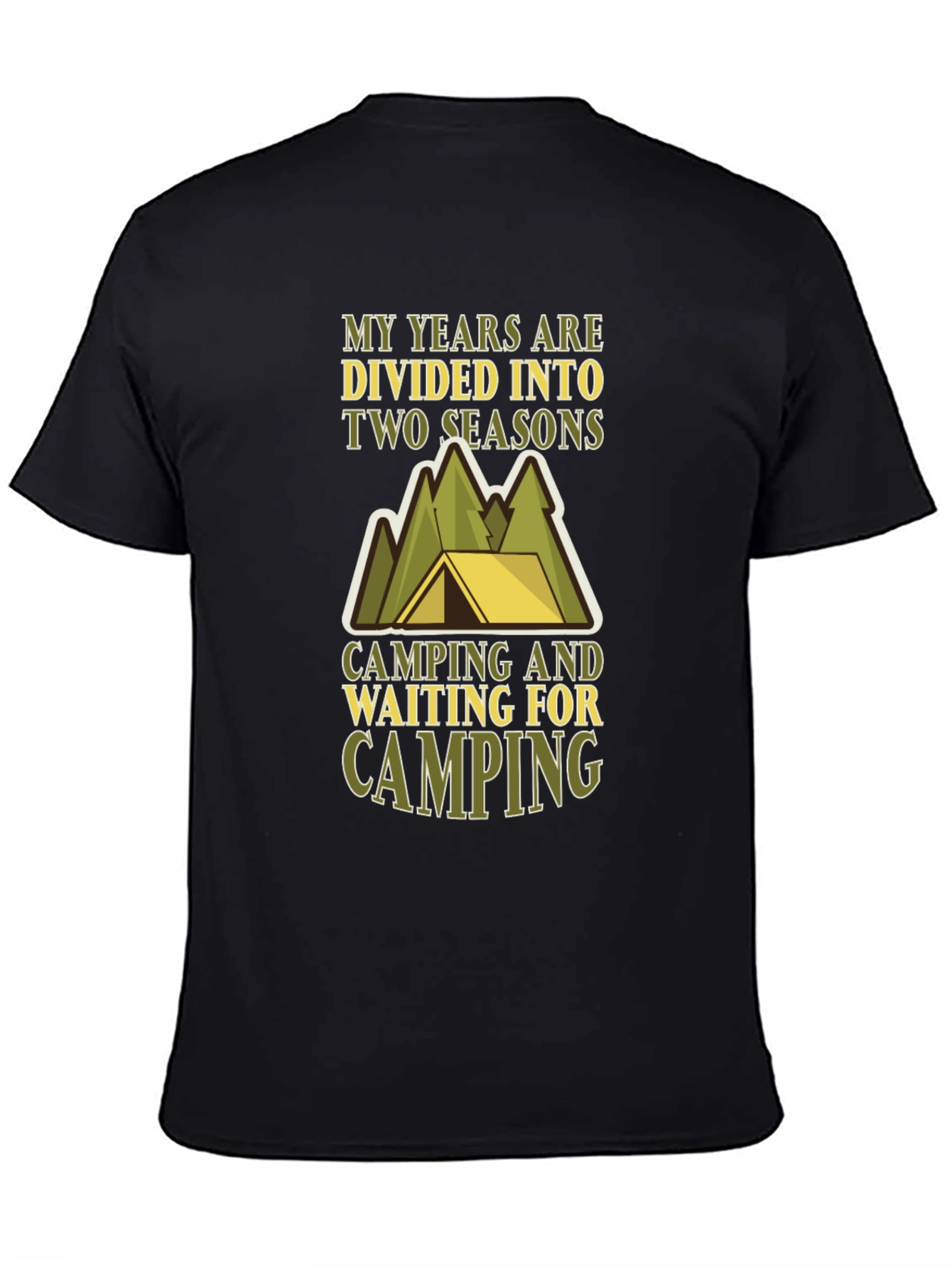 Black Camping Seasons T-Shirt - Funny Outdoor Tee view 4
