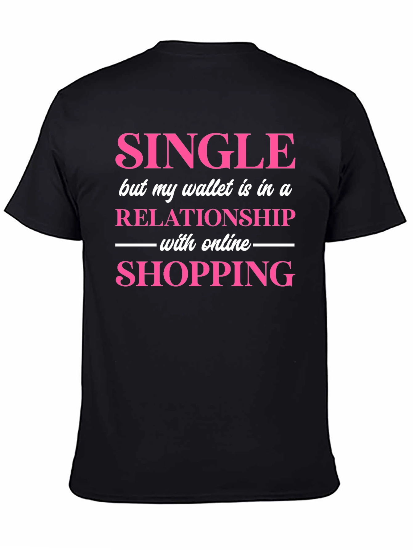 Black Single Wallet Relationship Online Shopping Graphic Tee view 4