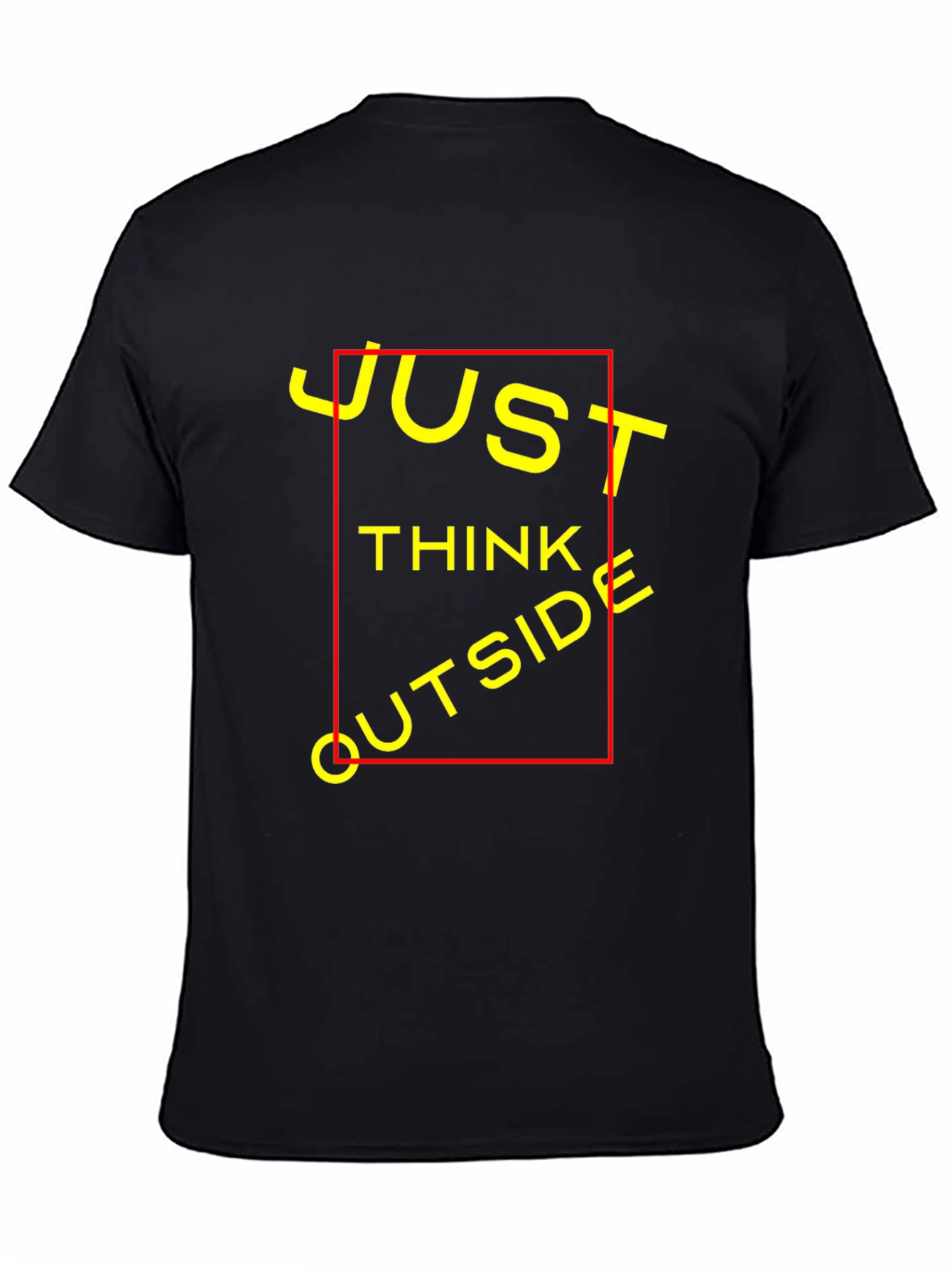Black Just Think Outside T-Shirt - Black Crew Neck view 4