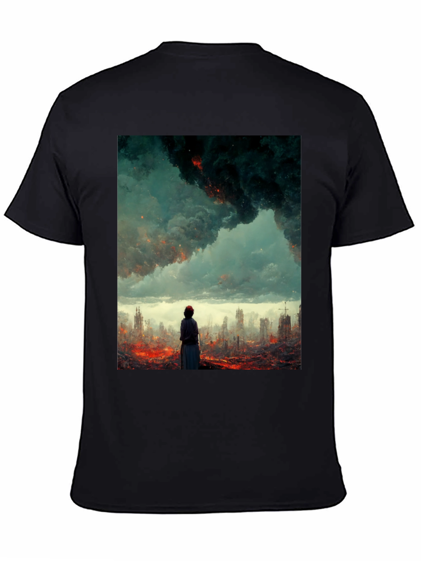 Black Apocalyptic Vision Graphic Tee - Black view 4