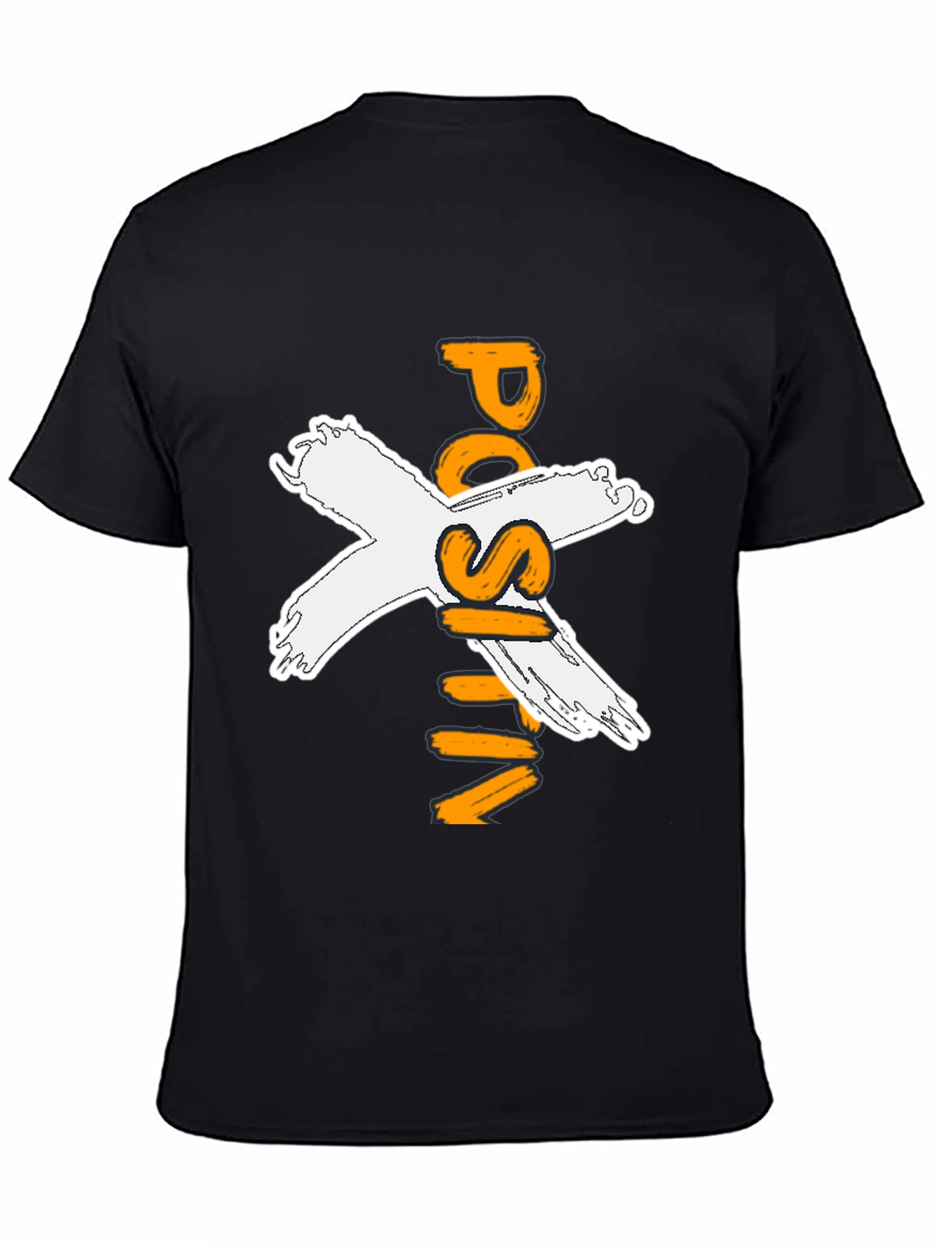 Black Positive Graphic Tee - Black Crew Neck T-Shirt view 4