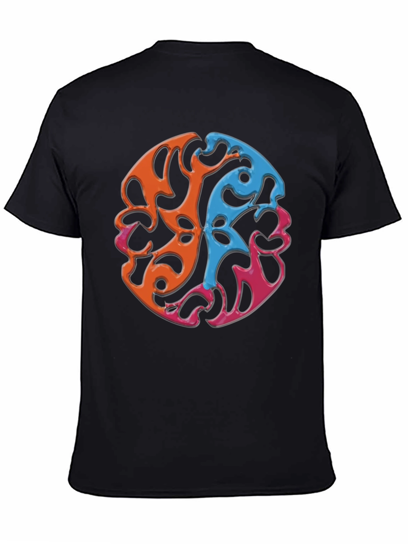 Black Abstract Swirl Graphic Tee - Casual Comfort view 4