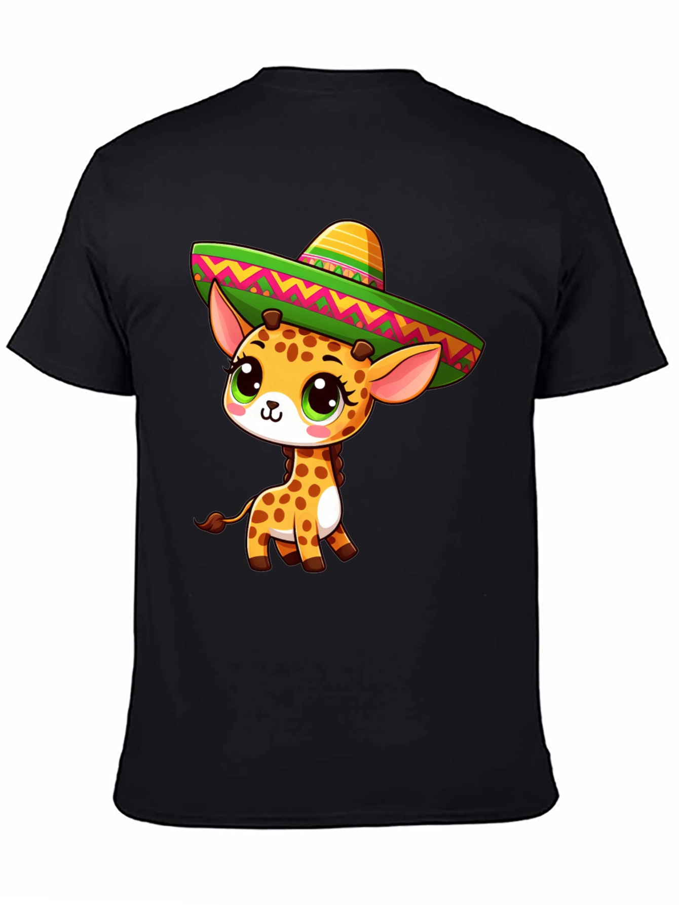 Black Giraffe Sombrero Graphic Tee view 4