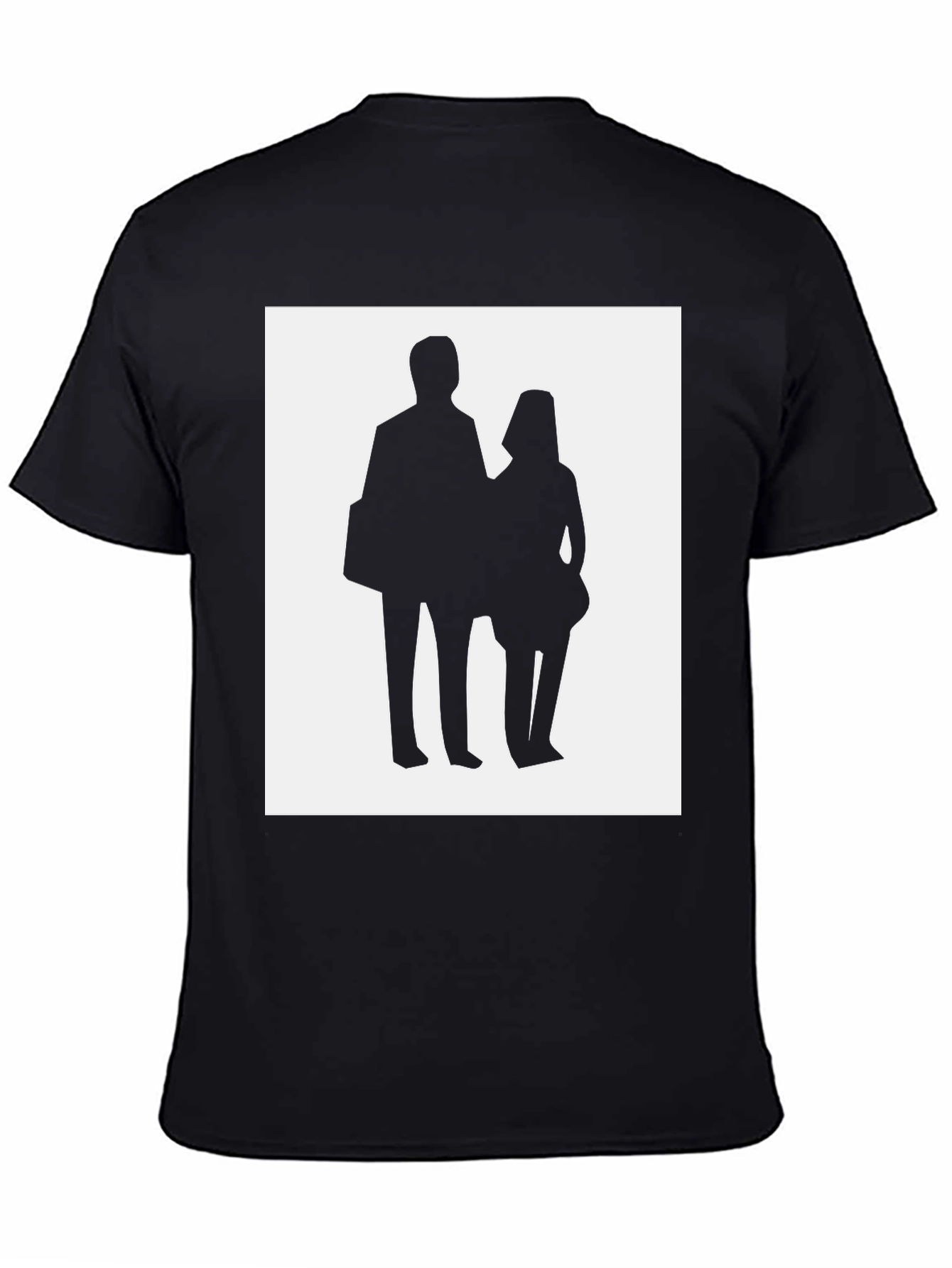 Black Silhouette Couple T-Shirt - Black view 4