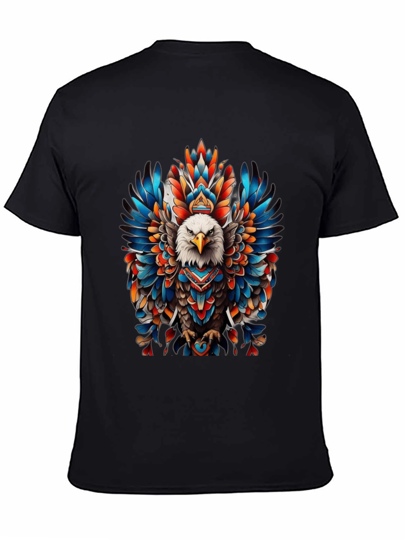 Black Eagle Feather Graphic Tee - Bold Tribal Design view 4