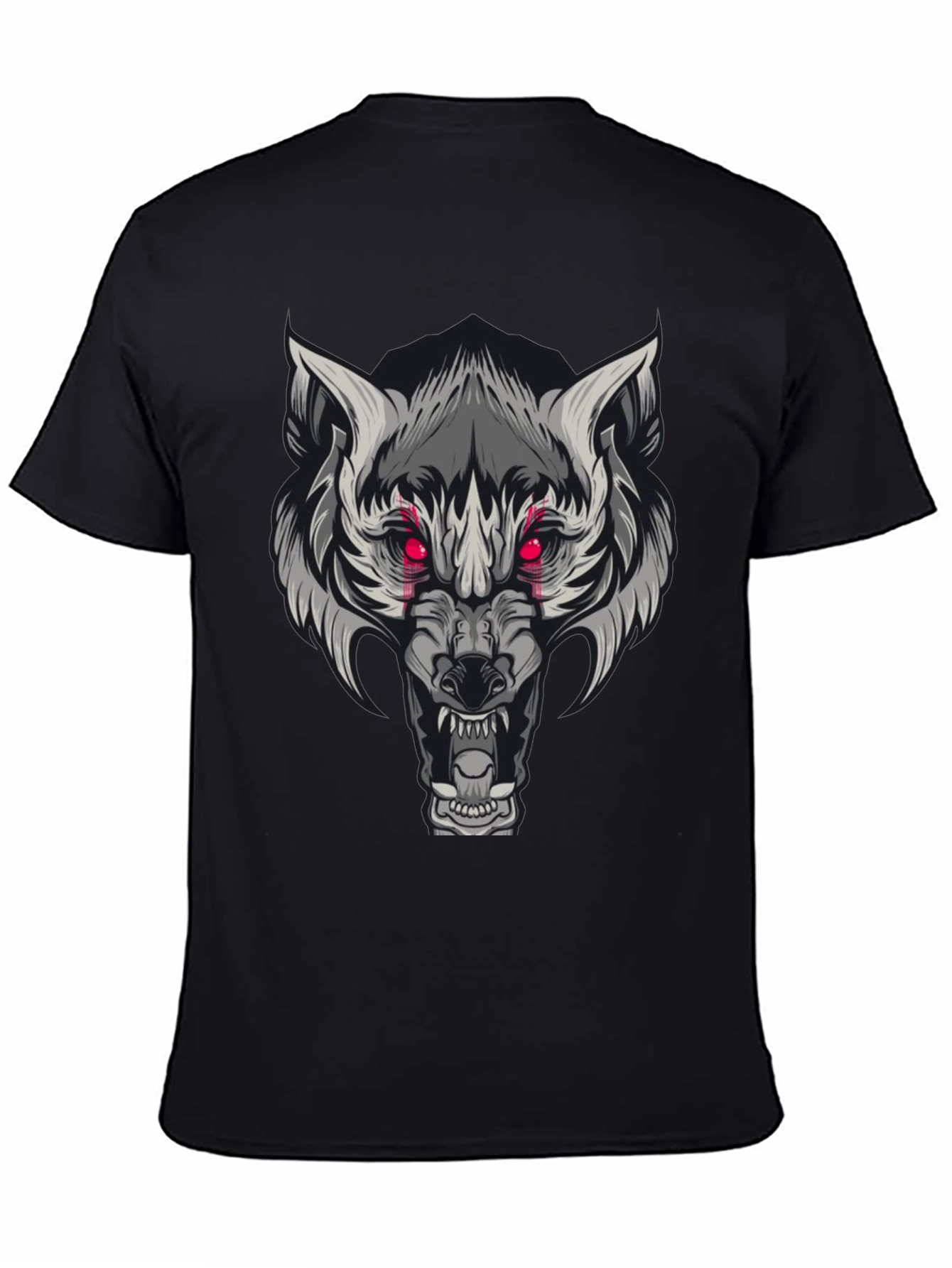 Black Wolf Graphic Print Tee - Men's Short Sleeve view 4