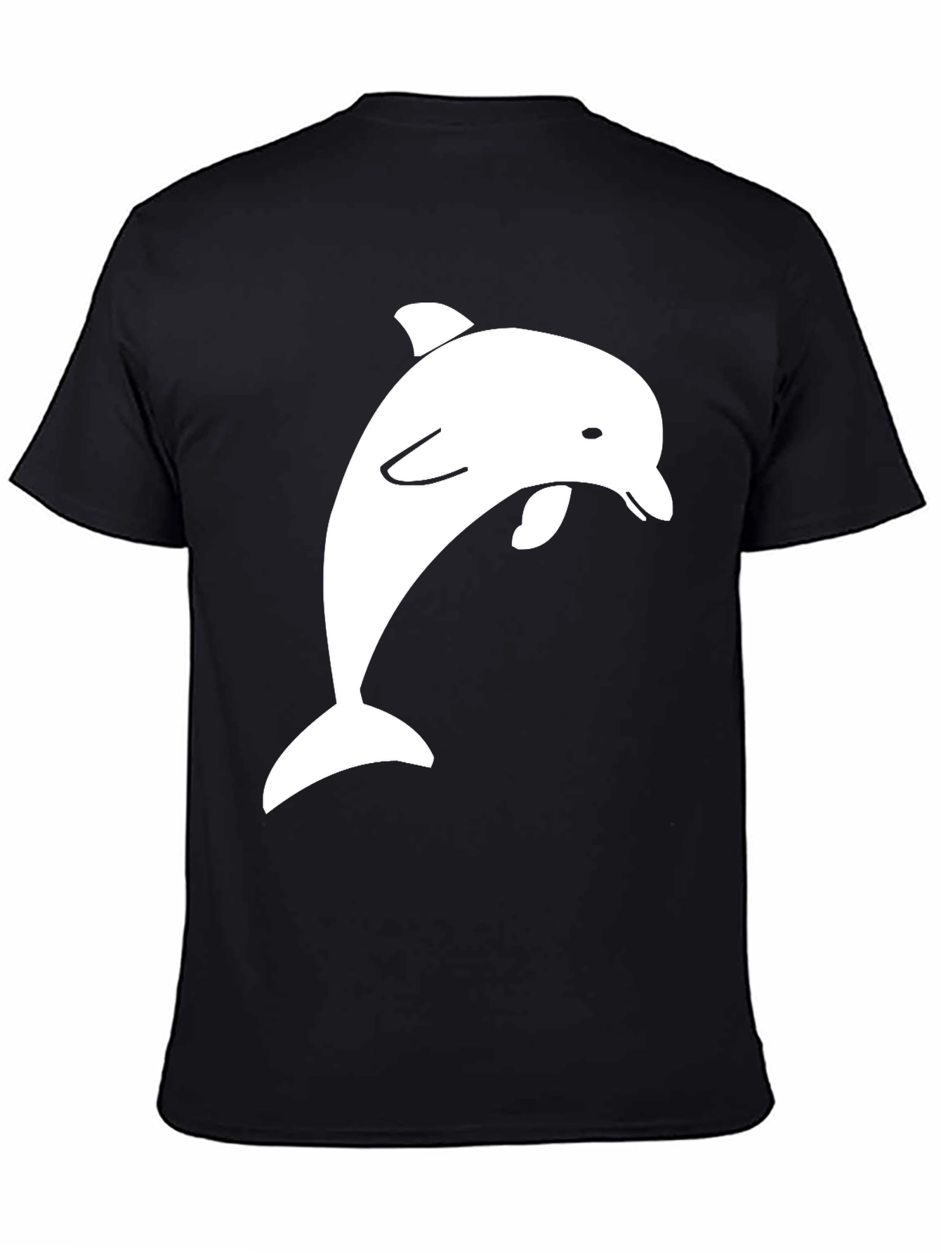 Black Cool Dolphin Graphic Black Tee - Men's Casual view 4