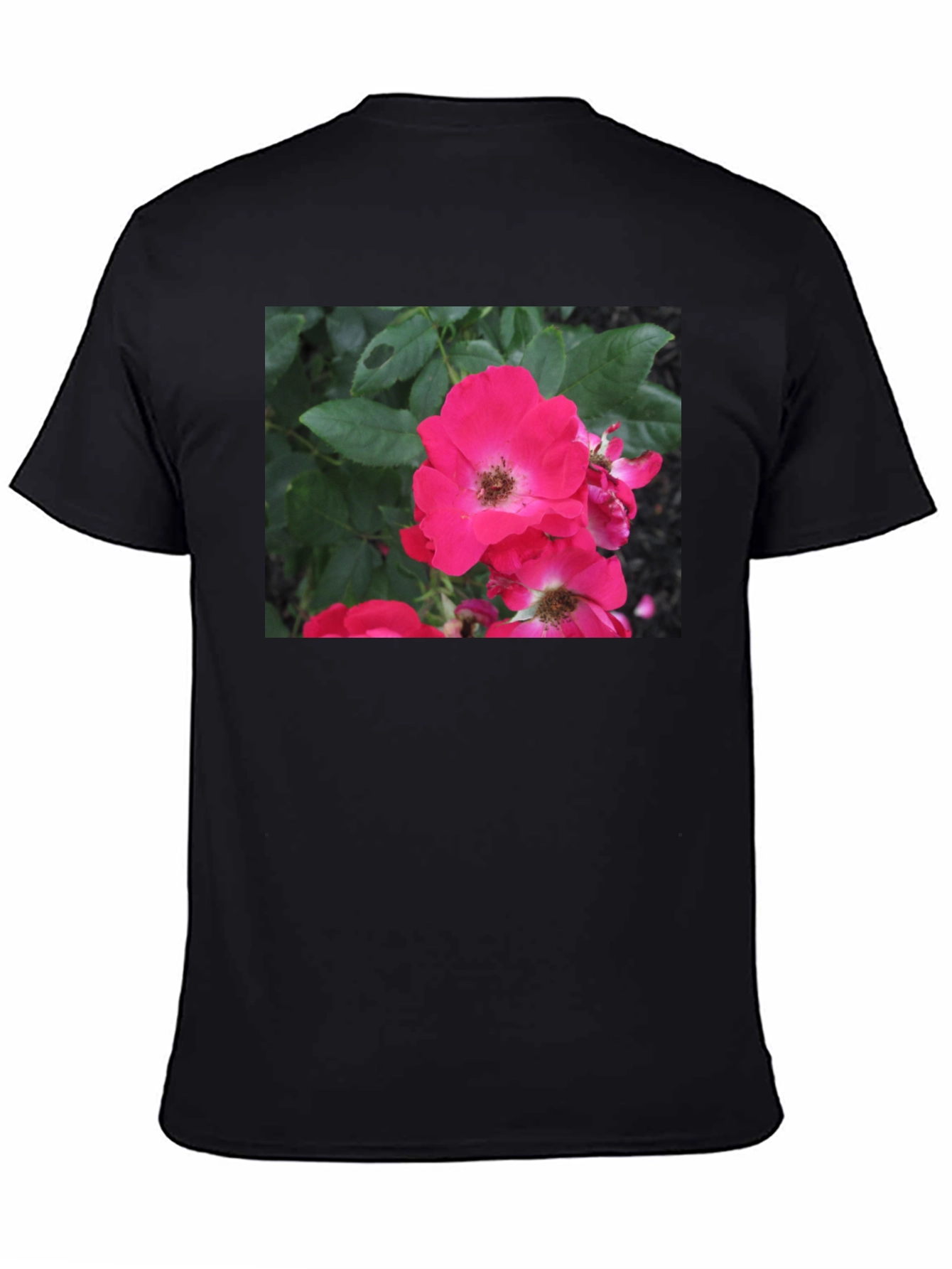 Black Floral Print Black T-Shirt view 4