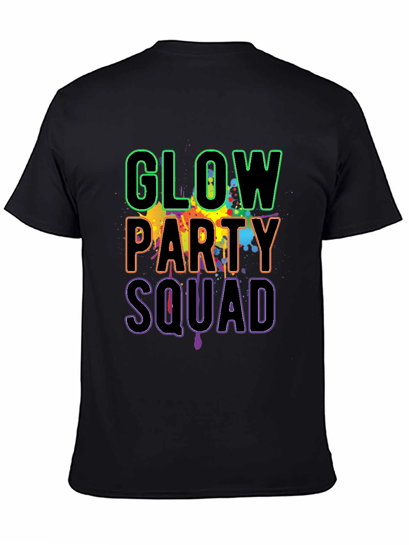 Black Glow Party Squad Graphic Tee view 4