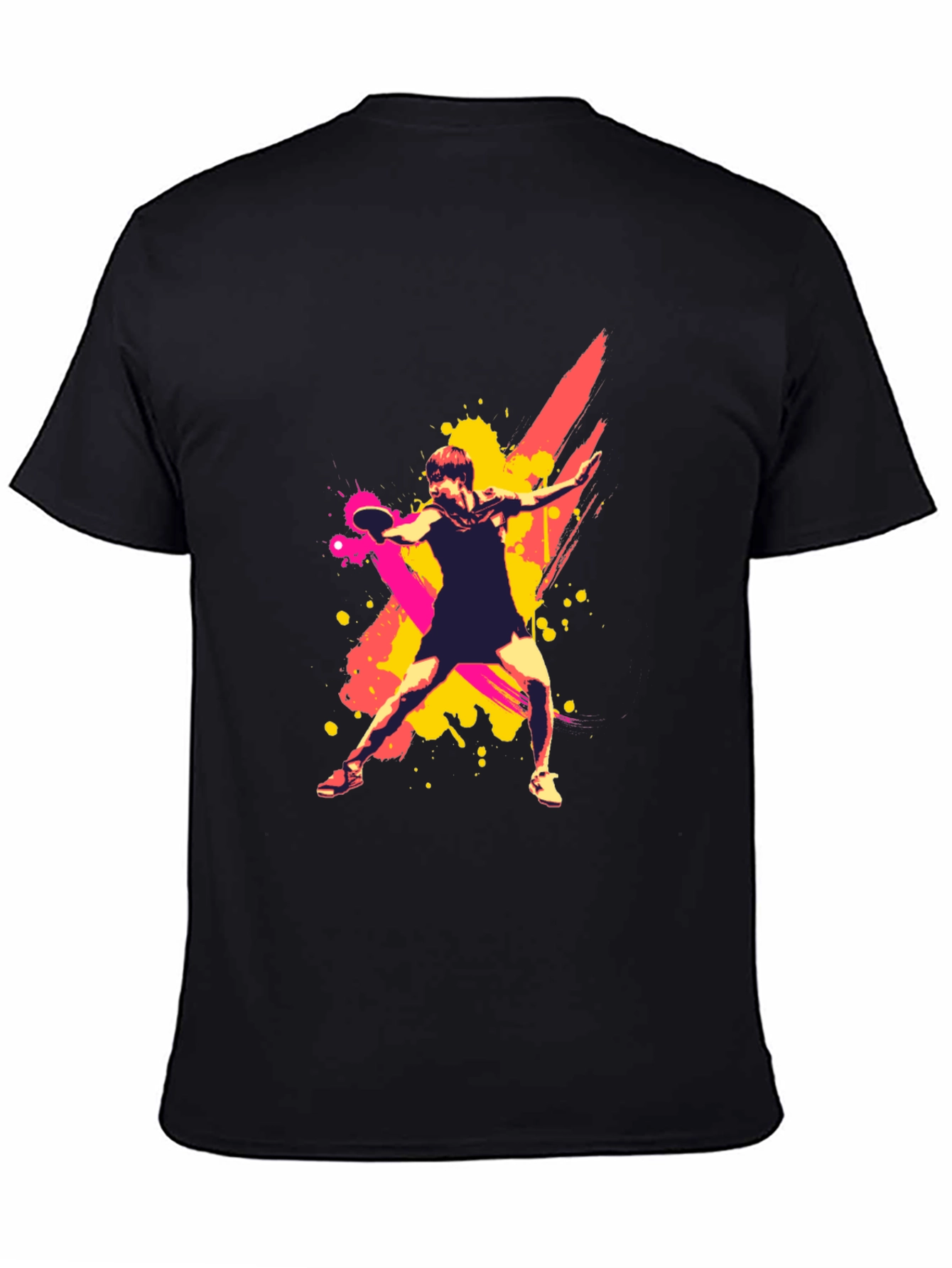 Black Tennis Player Graphic T-Shirt - Cool Sports Tee view 4