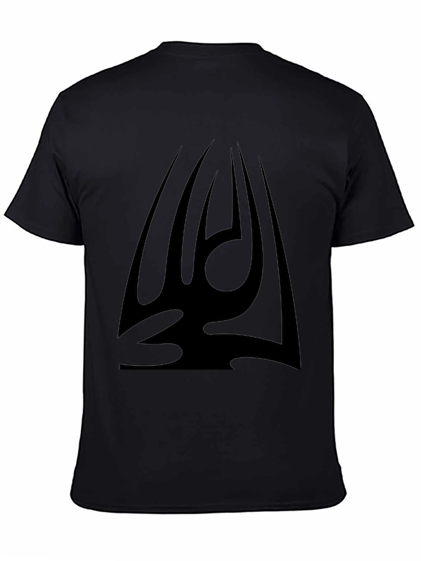 Black Bold Black Graphic Tee - Tribal Design view 4