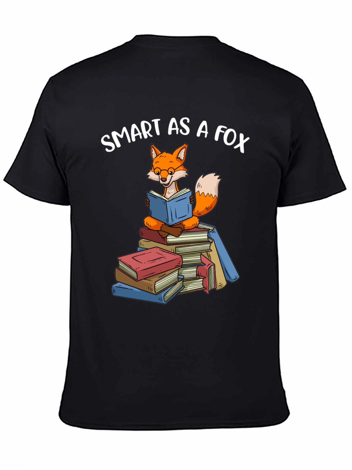Black Smart As A Fox Book T-Shirt view 4