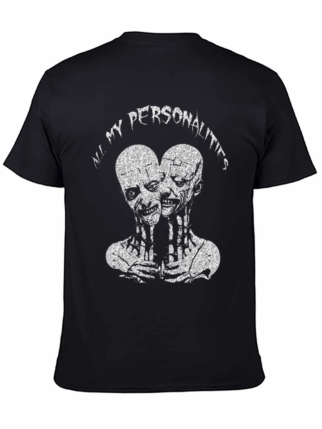 Black All My Personalities Graphic Tee - Black Cotton T-Shirt view 4