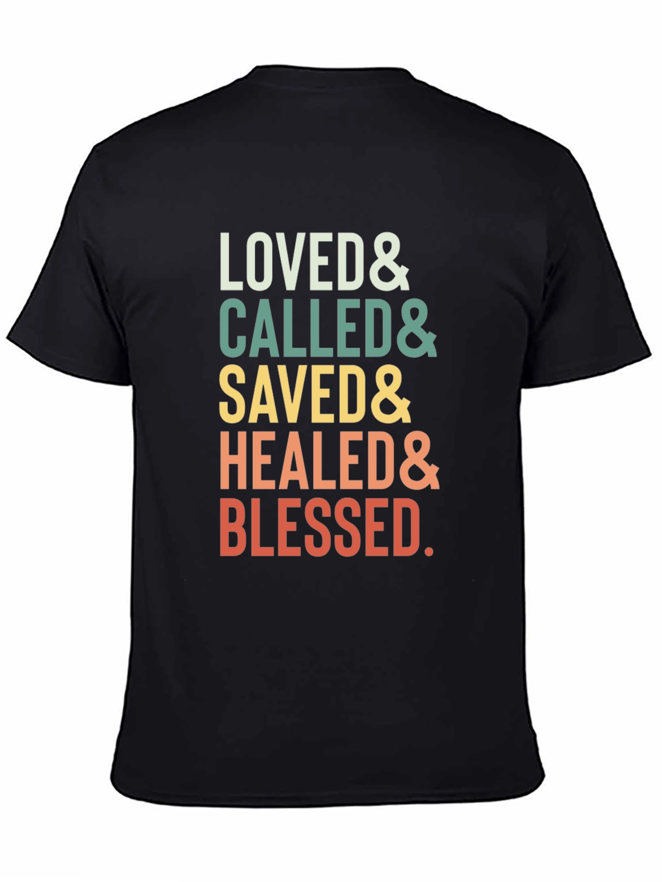 Black Loved Called Saved Healed Blessed T-Shirt view 4