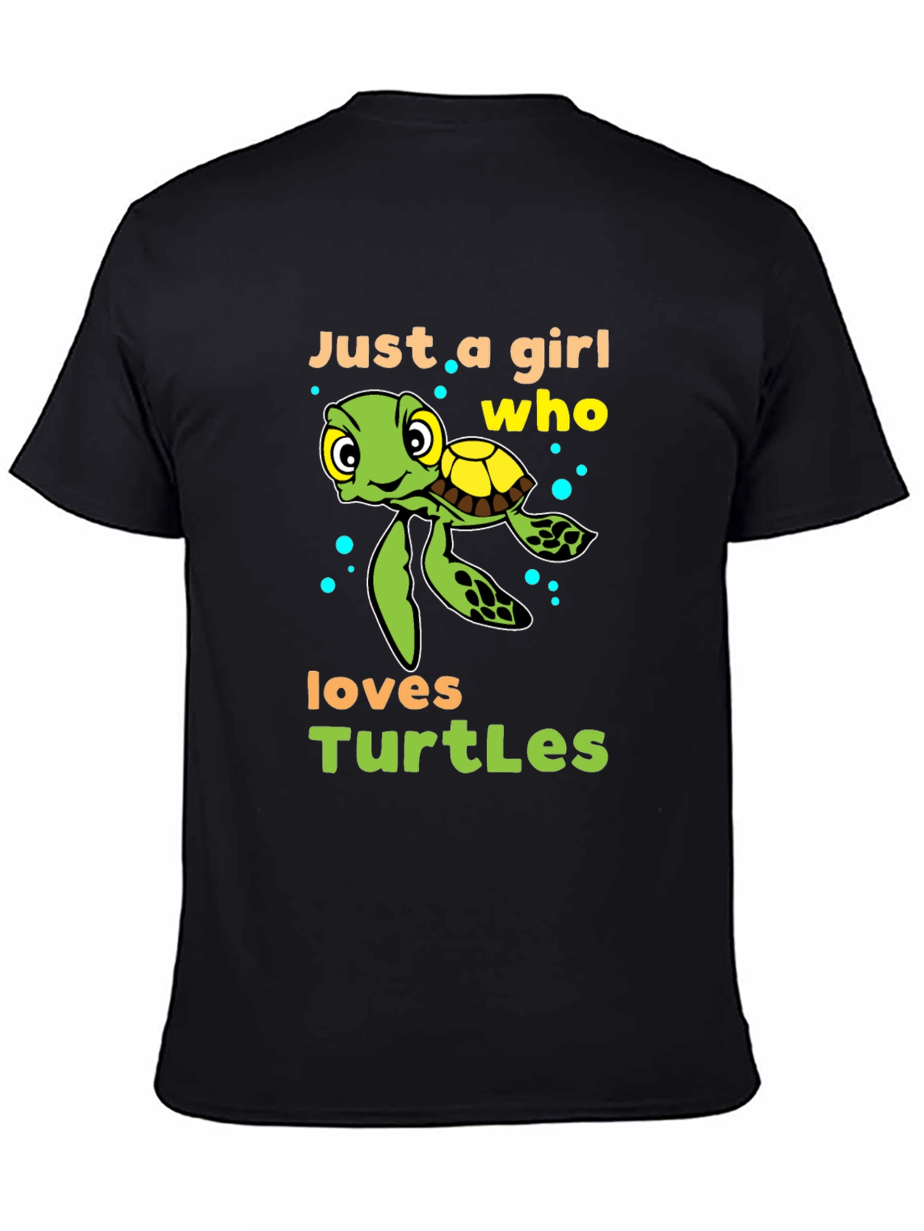Black Girl Who Loves Turtles T-Shirt - Cute Sea Turtle Design view 4