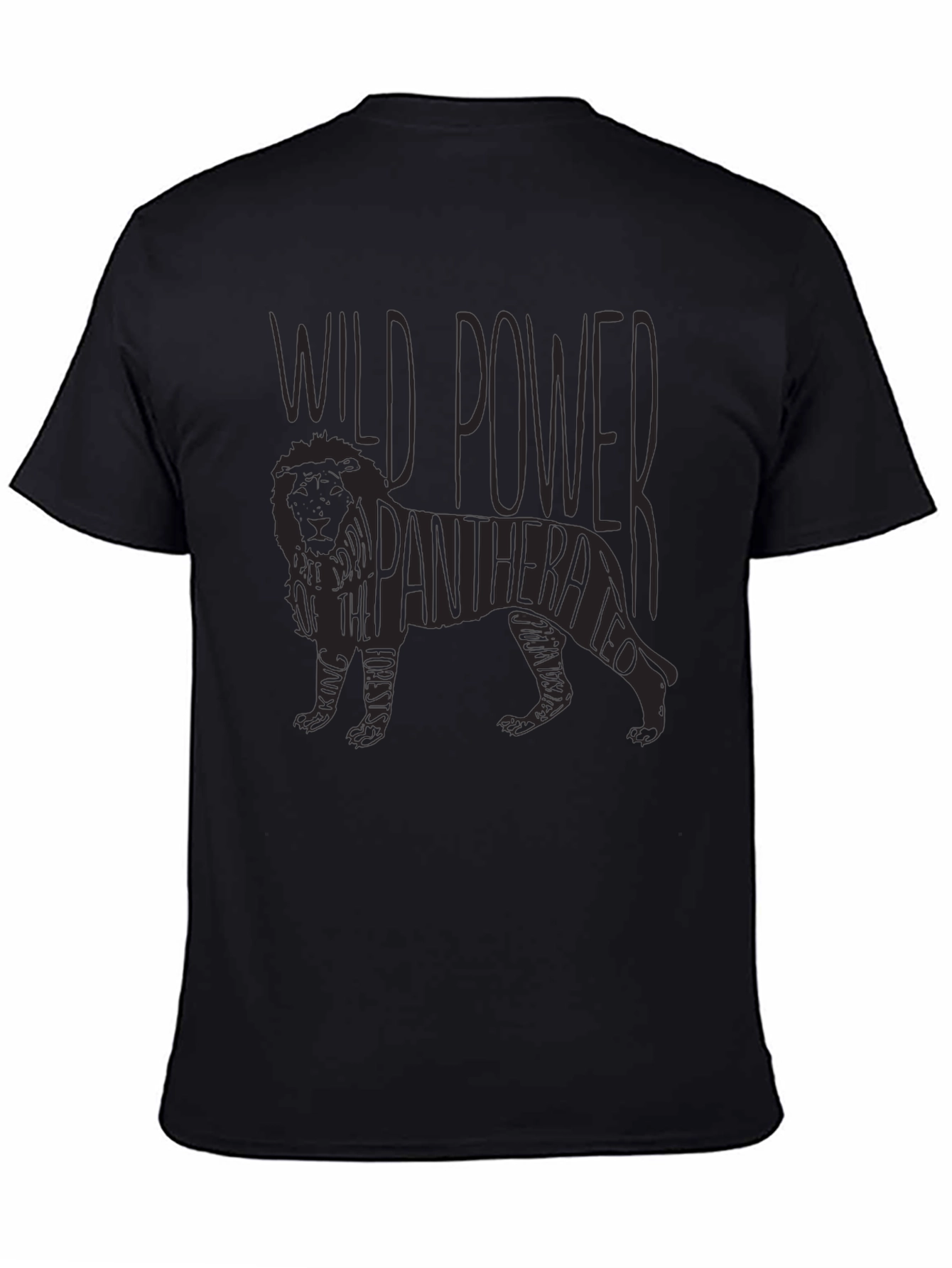 Black Wild Power Panthera Leo Graphic T-Shirt view 4