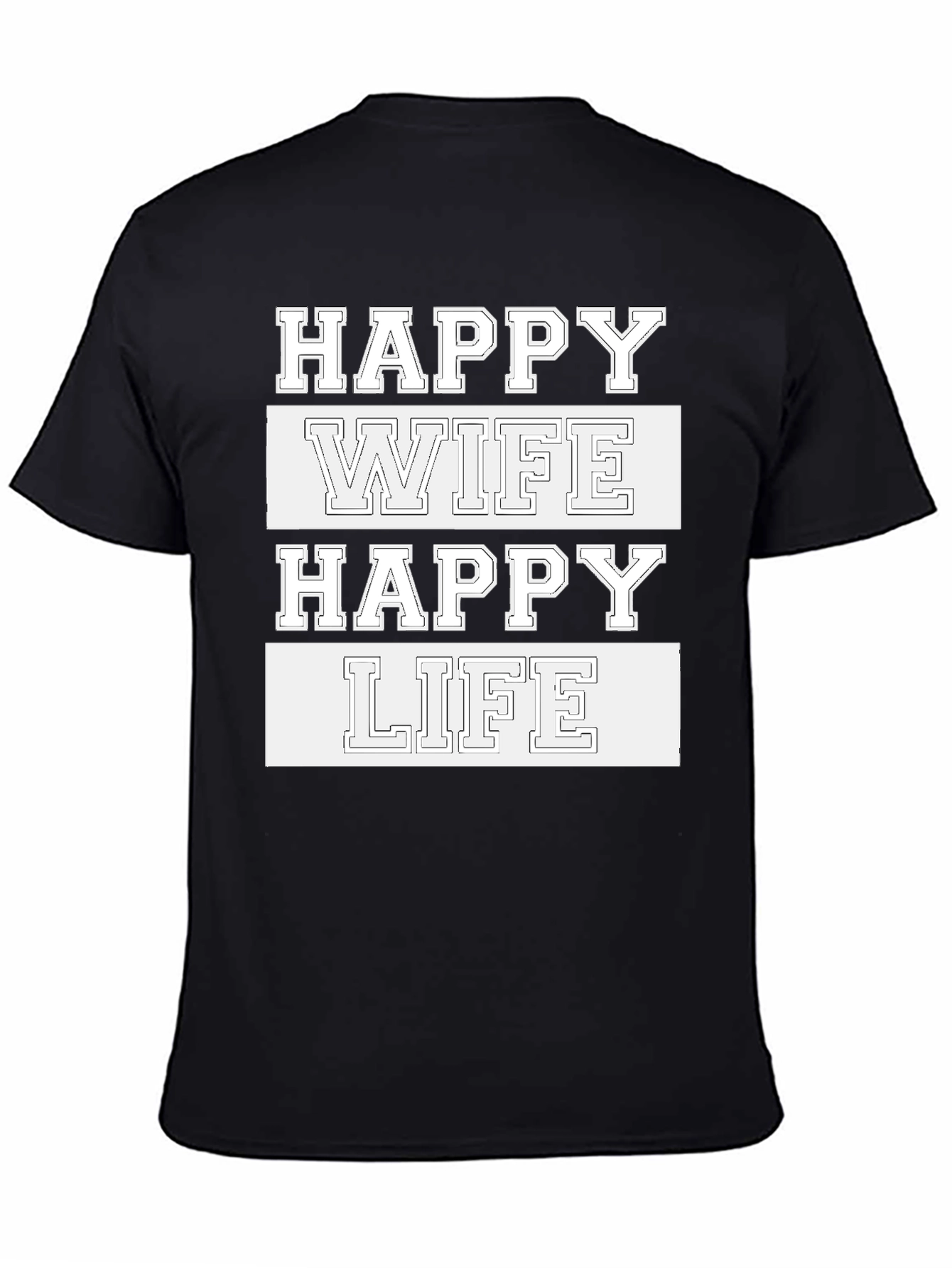 Black Happy Wife Happy Life Graphic Tee view 4