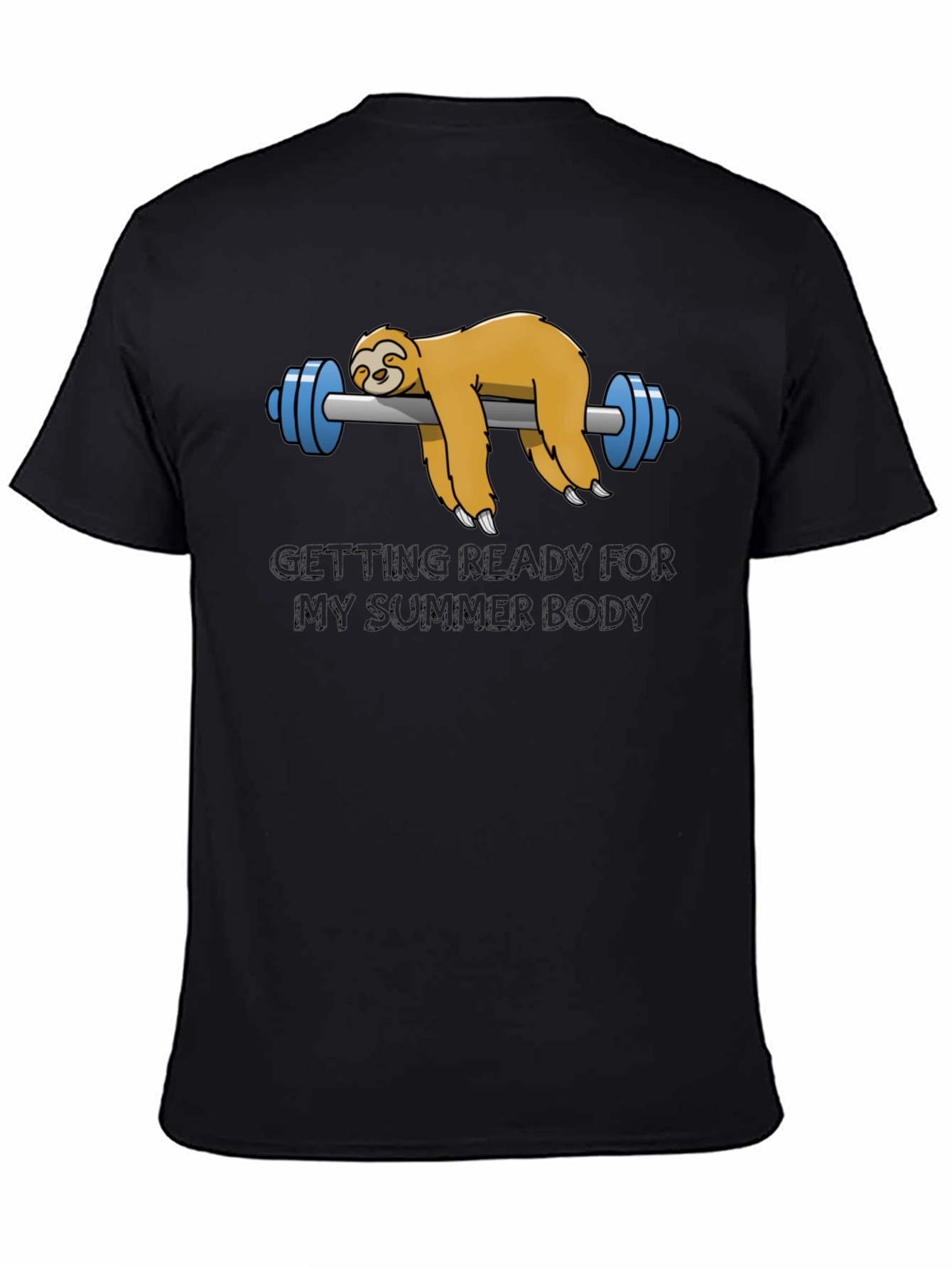 Black Sloth Summer Body Black T-Shirt view 4