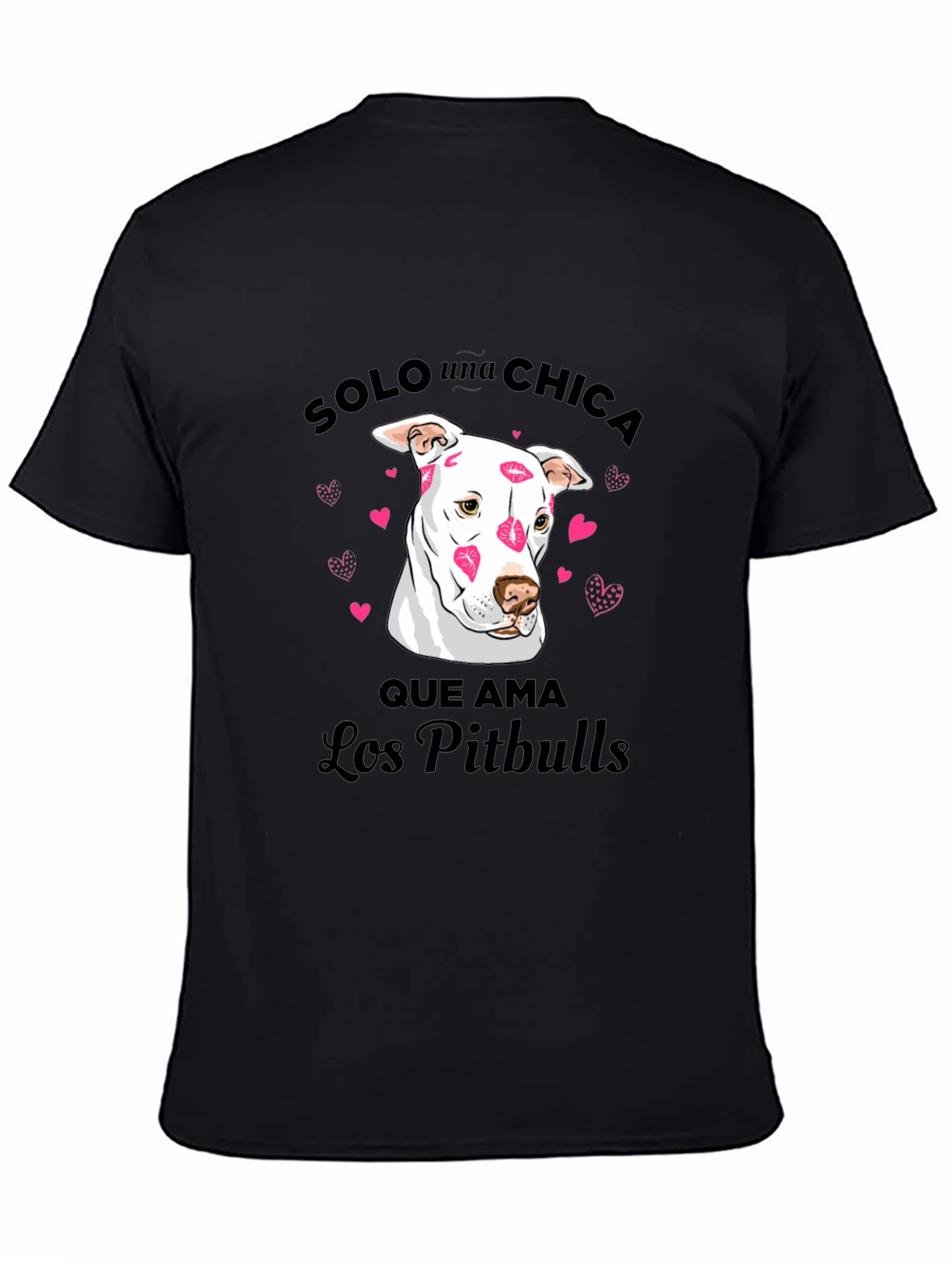 Black Pitbull Lover T-Shirt - Solo Una Chica Graphic Tee view 4