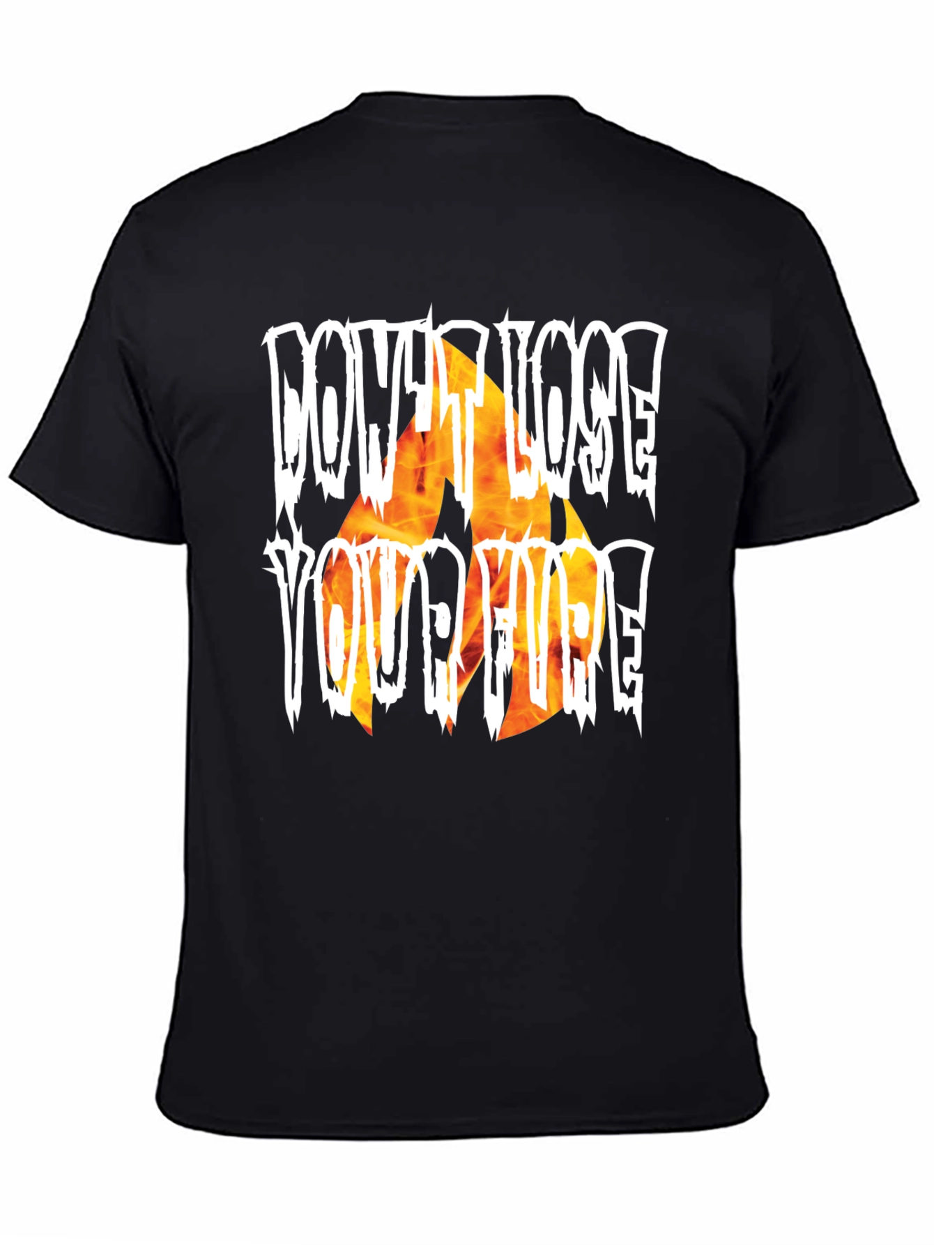 Black Don't Lose Your Fire Graphic T-Shirt view 4