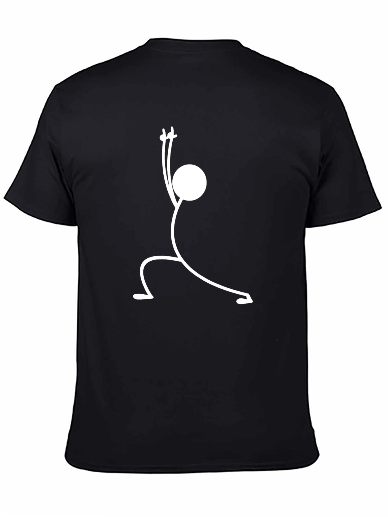 Black Yoga Pose Graphic Tee - Black Cotton T-Shirt view 4