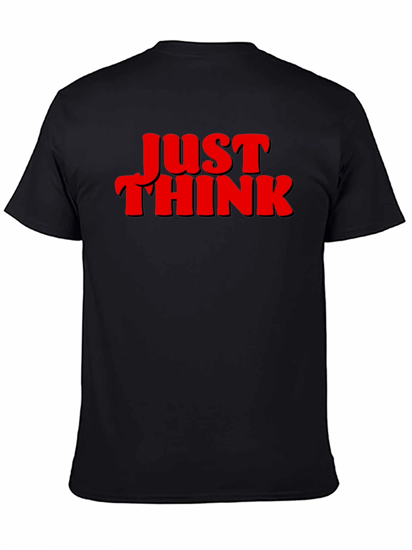 Black Just Think Graphic Tee - Bold Statement Shirt view 4