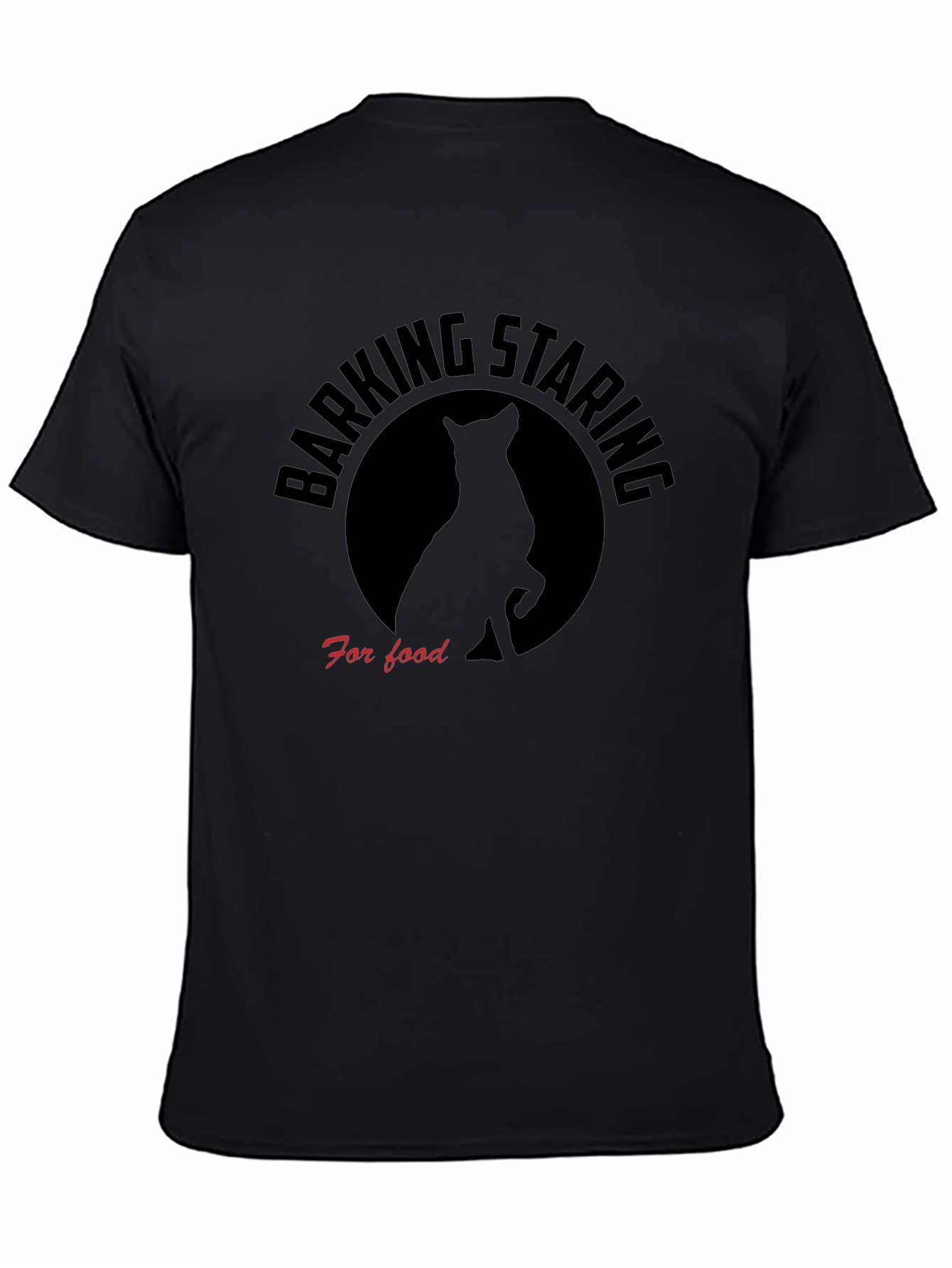 Black Barking Staring For Food T-Shirt view 4
