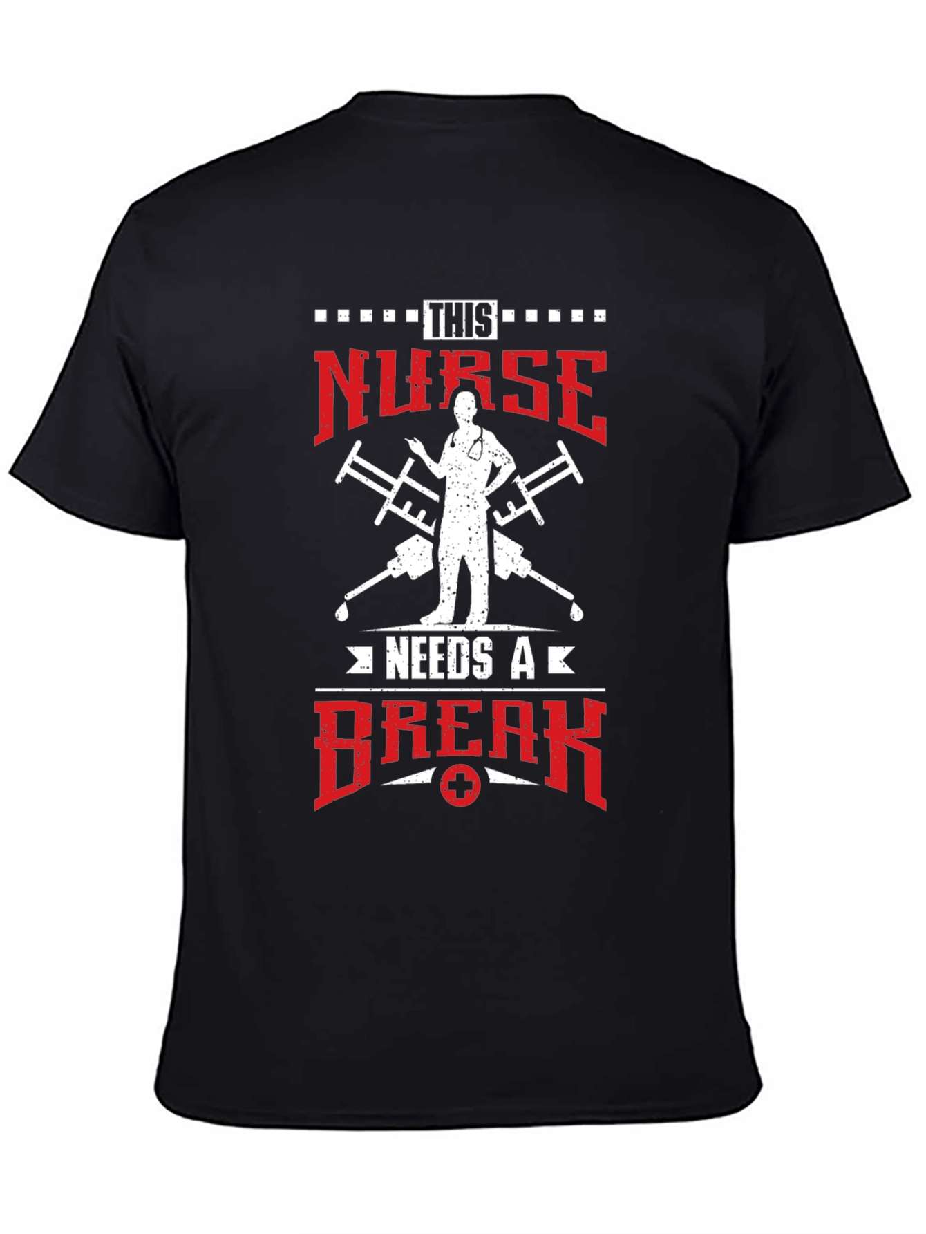 Black Nurse Needs a Break Graphic Tee - Healthcare Hero Apparel view 4