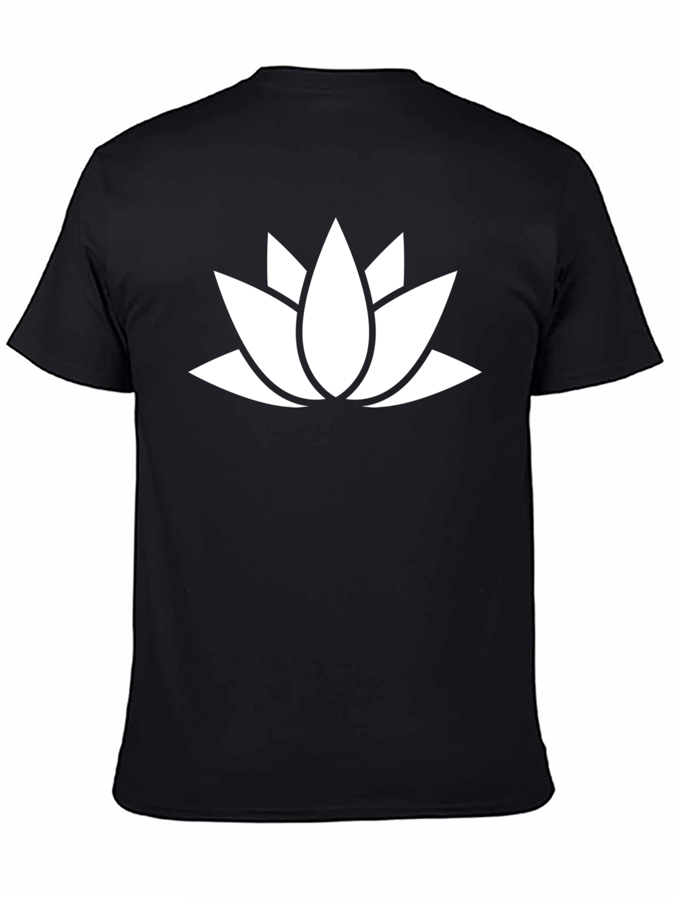 Black Lotus Flower Graphic Tee - Black Cotton Blend view 4