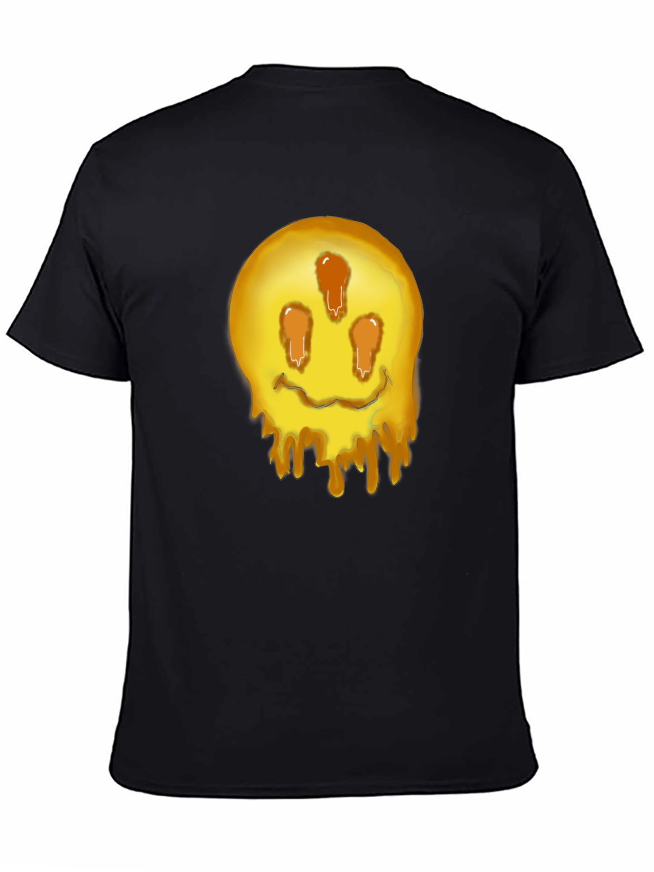 Black Melting Smiley Graphic Tee - Black view 4