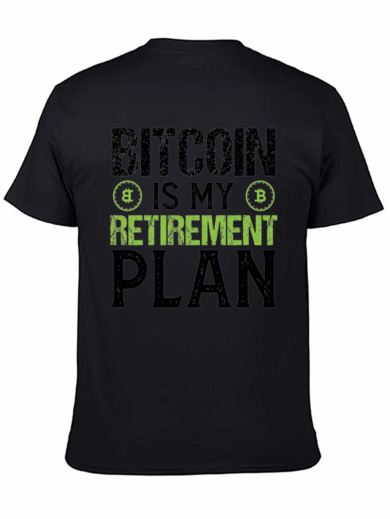 Black Bitcoin Retirement Plan Black T-Shirt Crypto Investor view 4