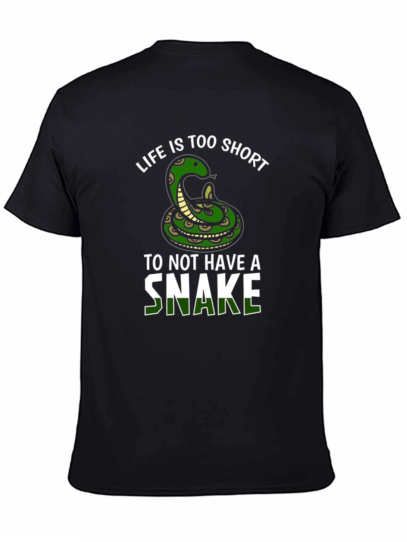 Black Life is Too Short Snake Graphic Tee view 4
