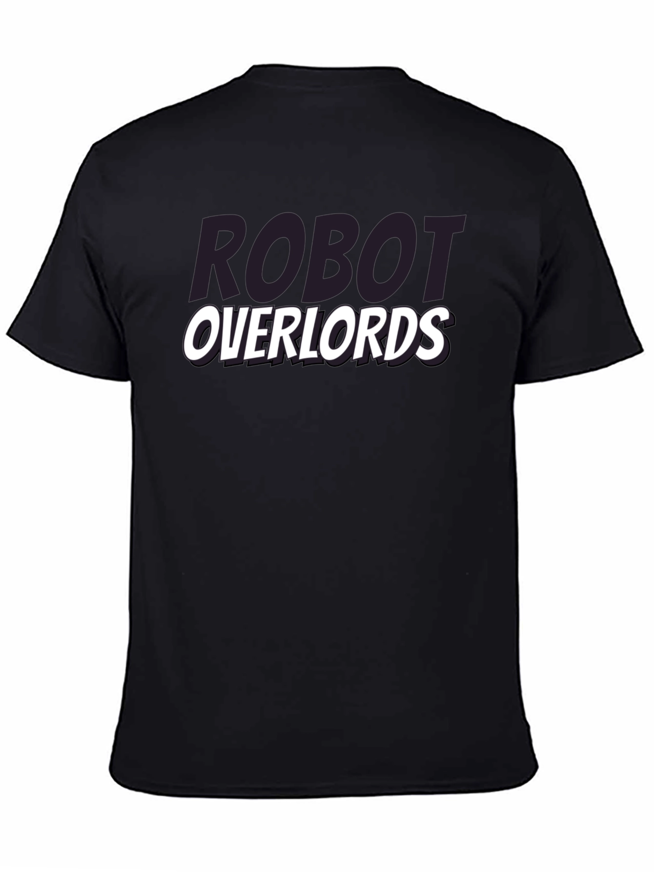 Black Robot Overlords Graphic T-Shirt - Black view 4