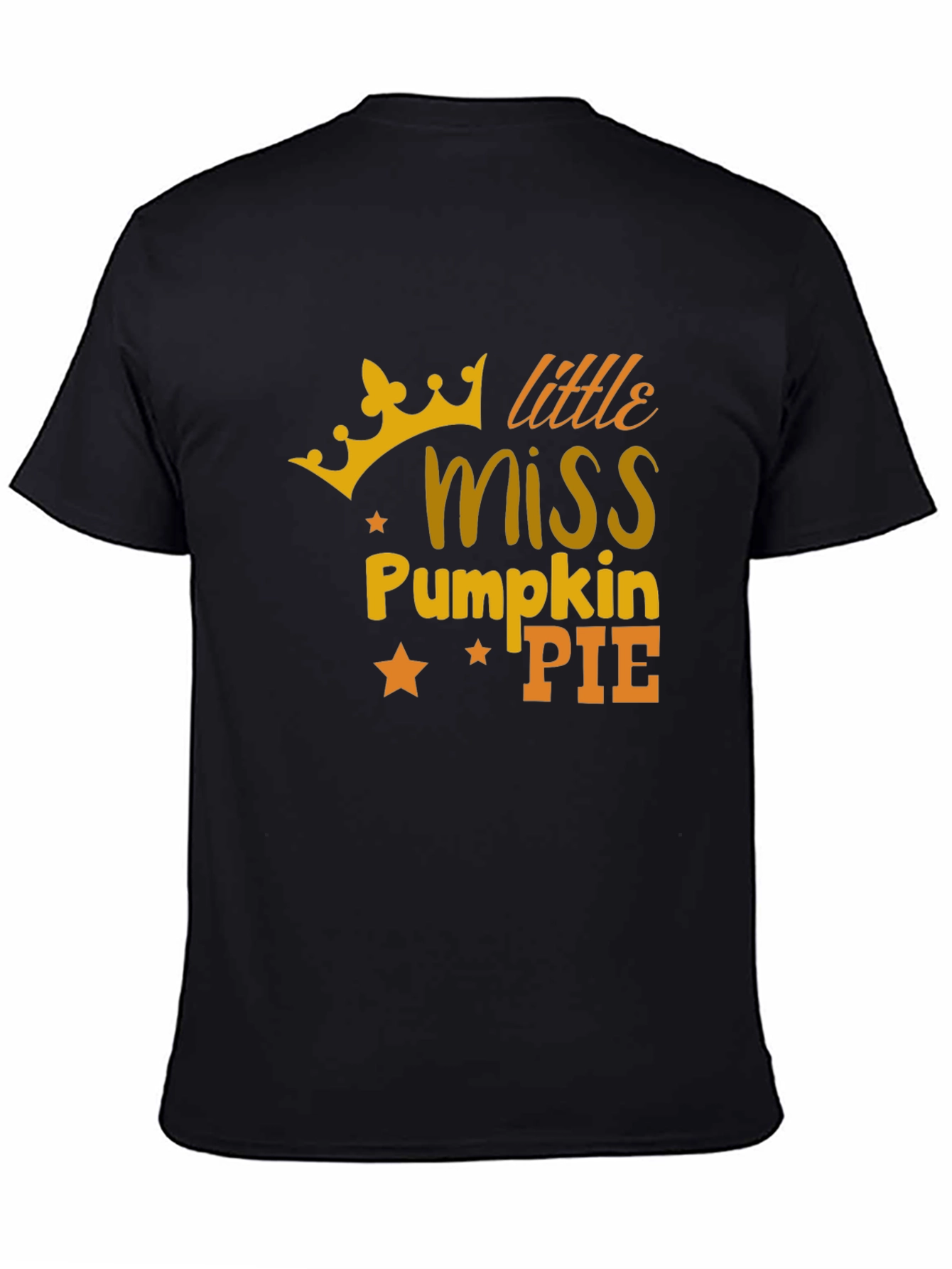 Black Little Miss Pumpkin Pie T-Shirt - Fall Theme view 4