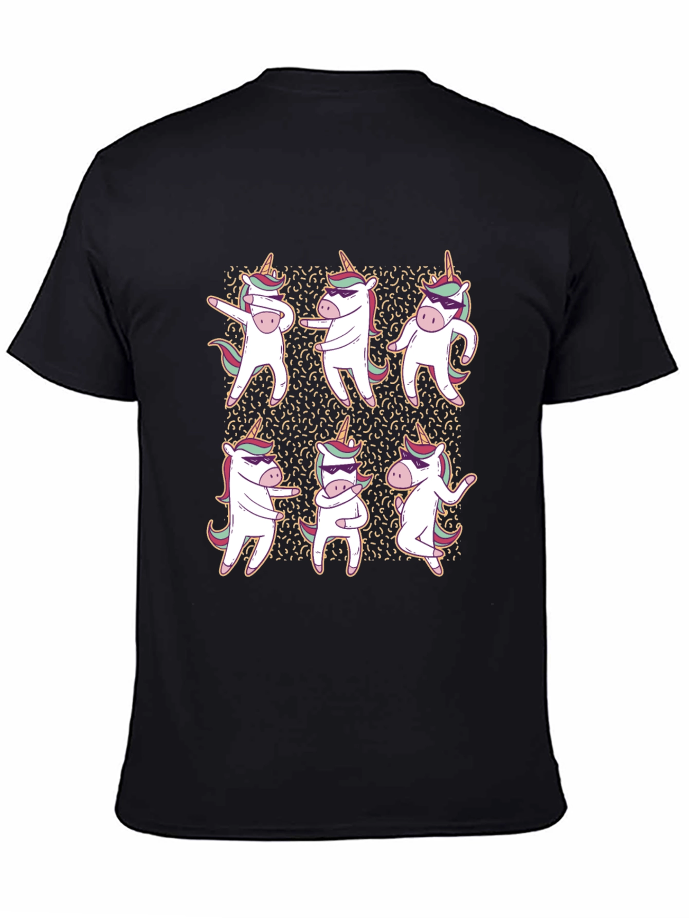Black Dancing Unicorns Graphic Tee view 4
