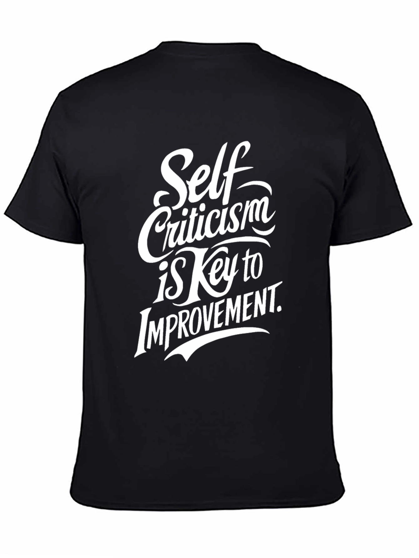 Black Self Criticism Key to Improvement Graphic Tee view 4