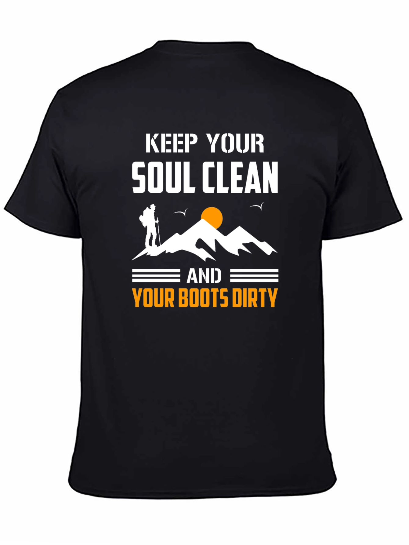 Black Keep Your Soul Clean Hiking T-Shirt view 4