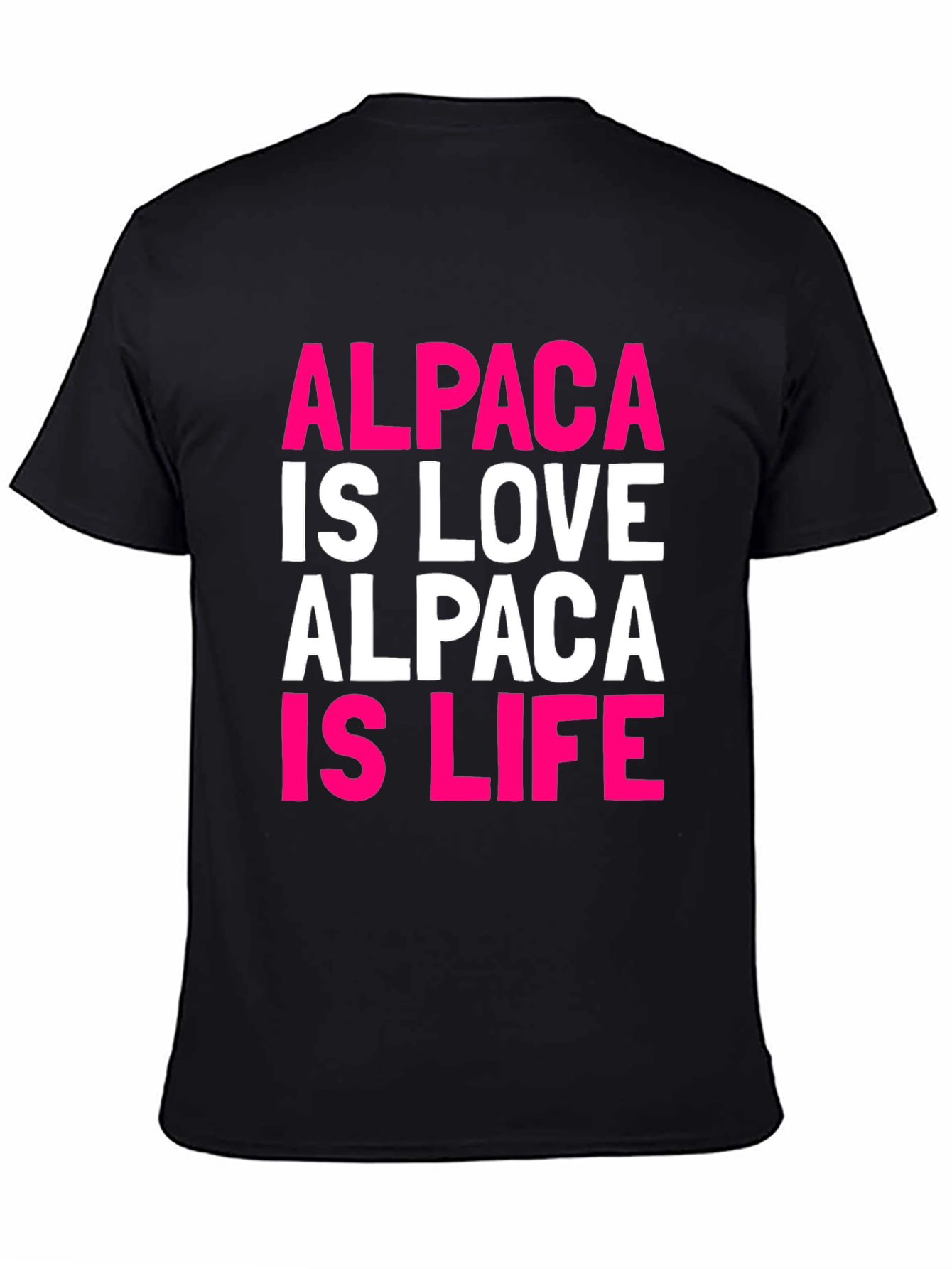 Black Alpaca Love T-Shirt - Trendy Graphic Tee view 4