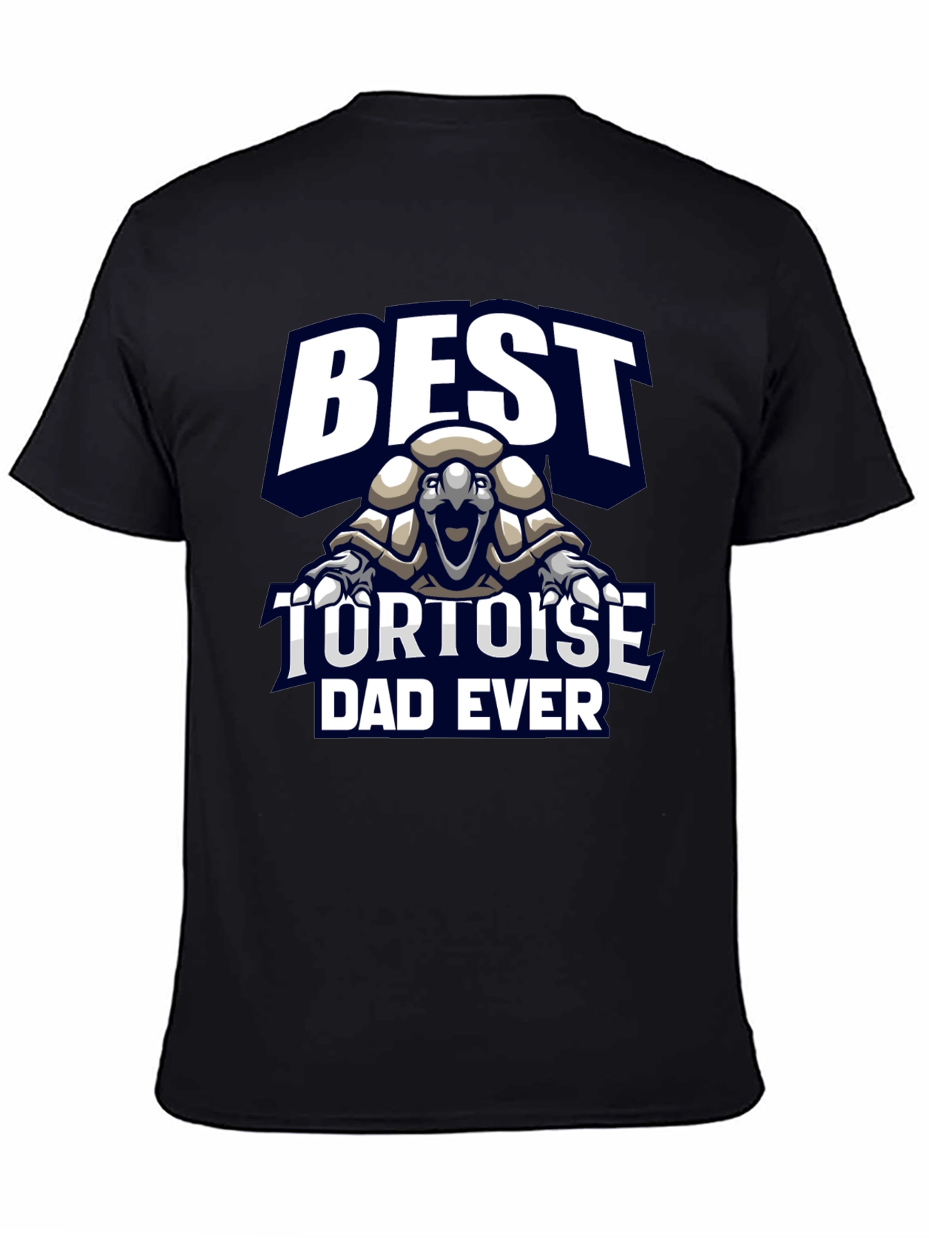 Black Best Tortoise Dad Ever Graphic T-Shirt view 4