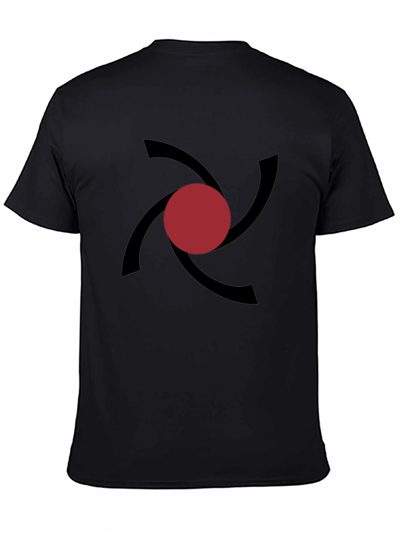 Black Modern Vortex Graphic Tee - Black Cotton Comfort view 4
