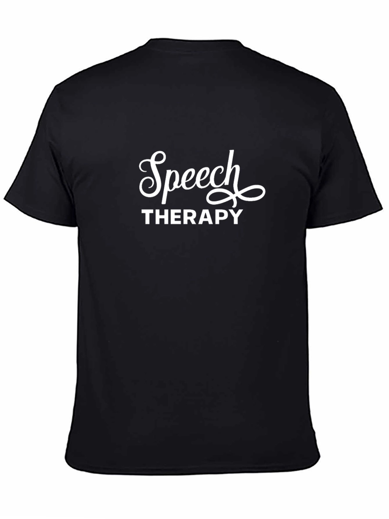 Black Speech Therapy Black T-Shirt view 4