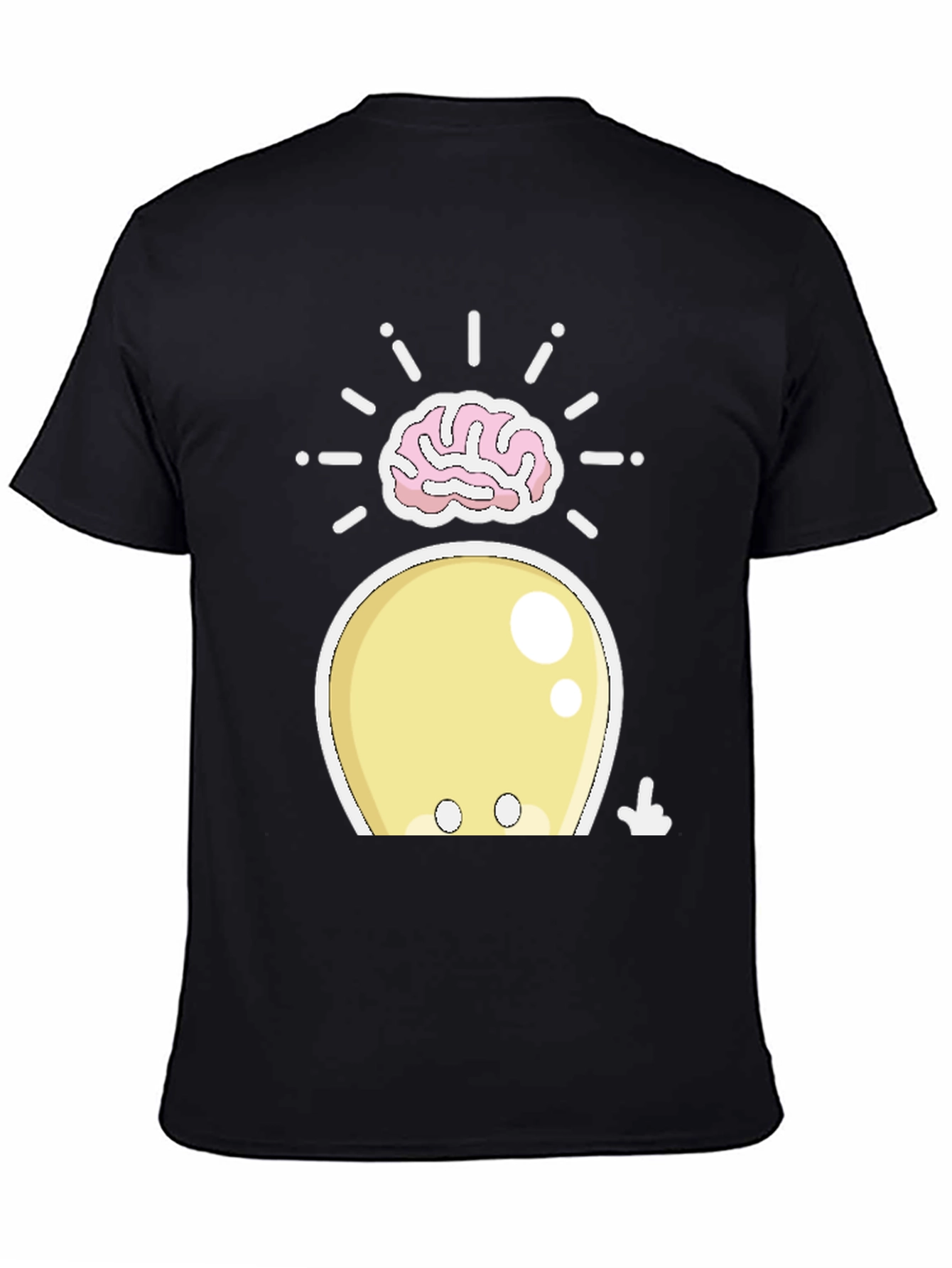 Black Funny Brainy Squid Graphic T-Shirt view 4