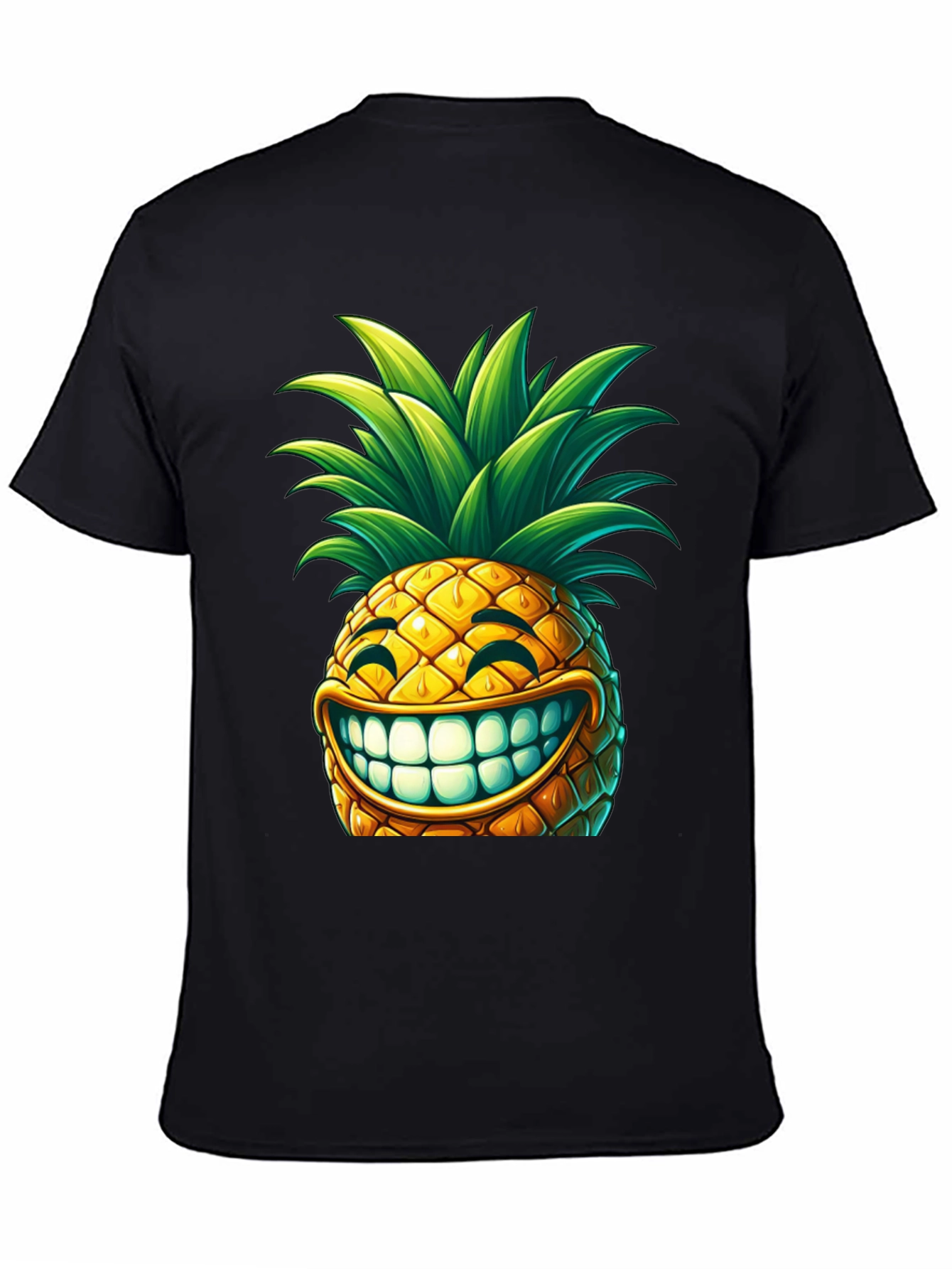 Black Funny Pineapple Graphic T-Shirt -  Unique Design view 4