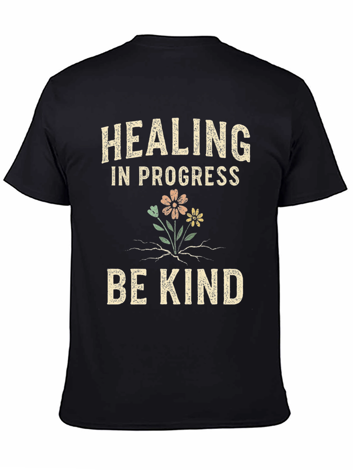 Black Healing In Progress Be Kind Graphic Tee view 4
