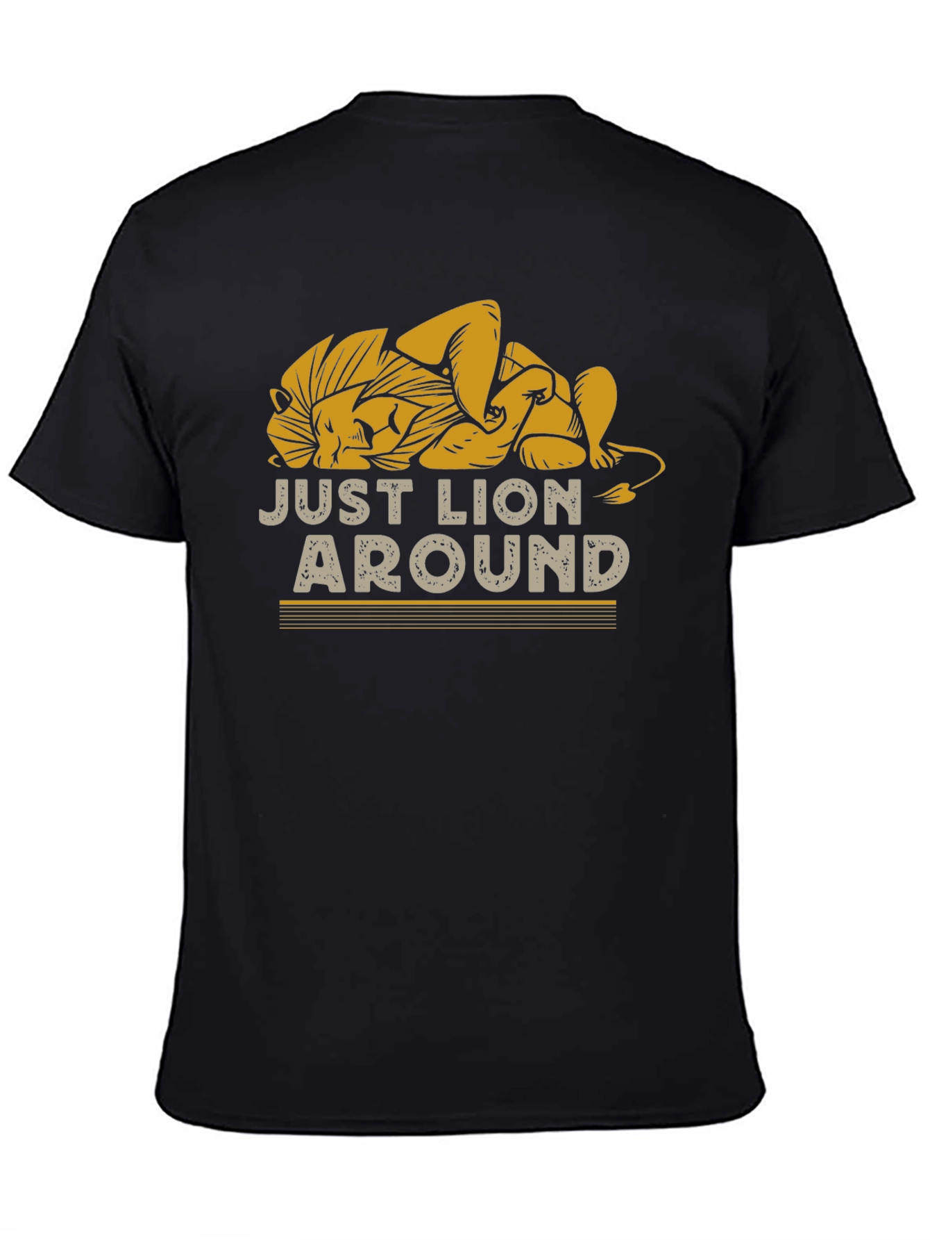 Black Just Lion Around Graphic T-Shirt, Relaxed Fit view 4
